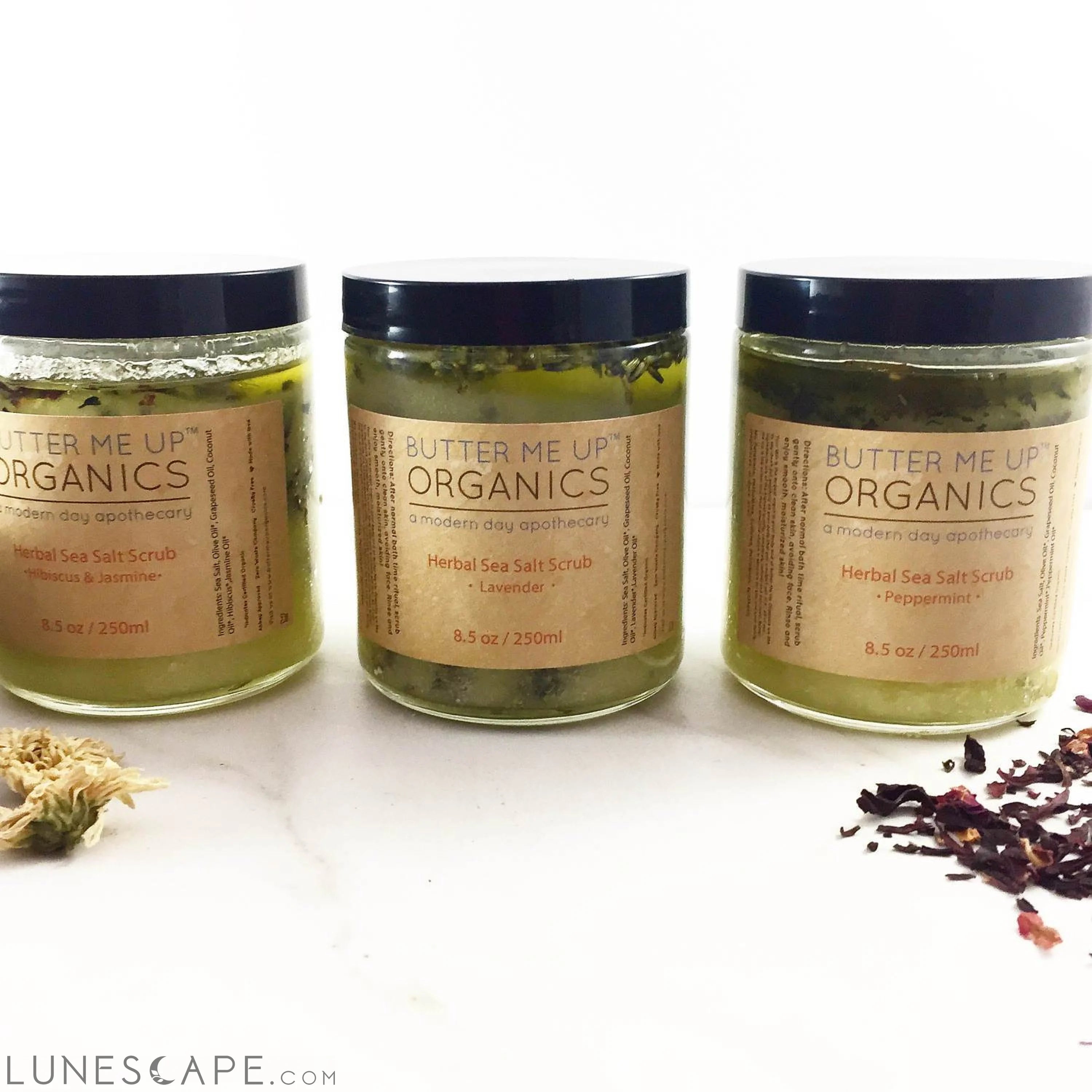 Organic Sea Salt Herbal Scrub Spa Pamper Treat LUNESCAPE