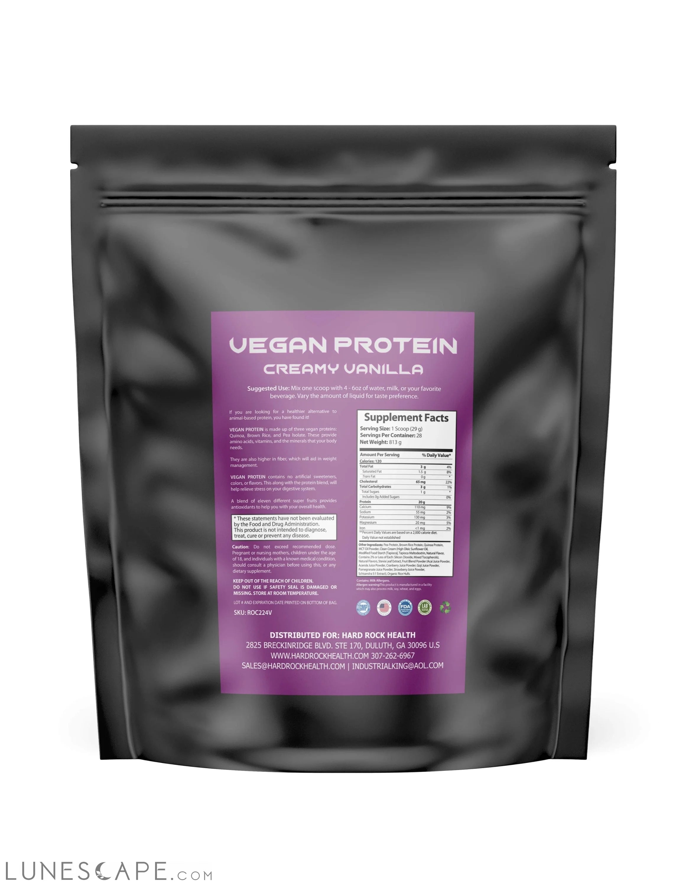 Organic Vegan Protein- Hard Rock Health® LUNESCAPE
