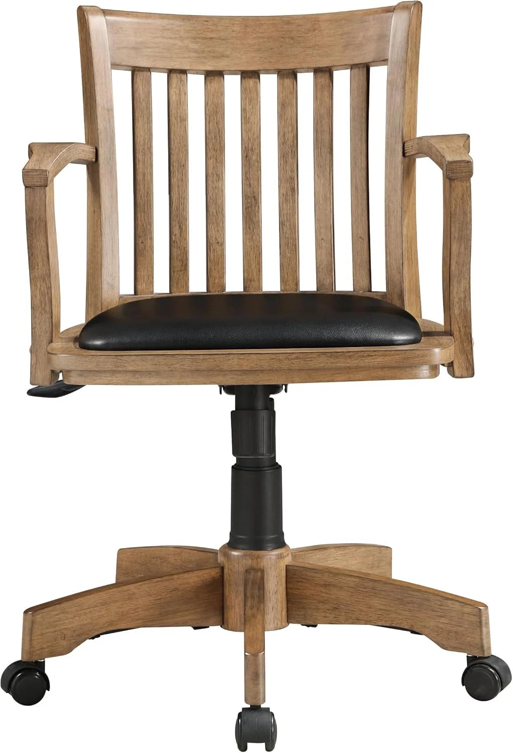 OSP Home Furnishings Deluxe Wood Banker'S Desk Chair with Padded Seat, LUNESCAPE