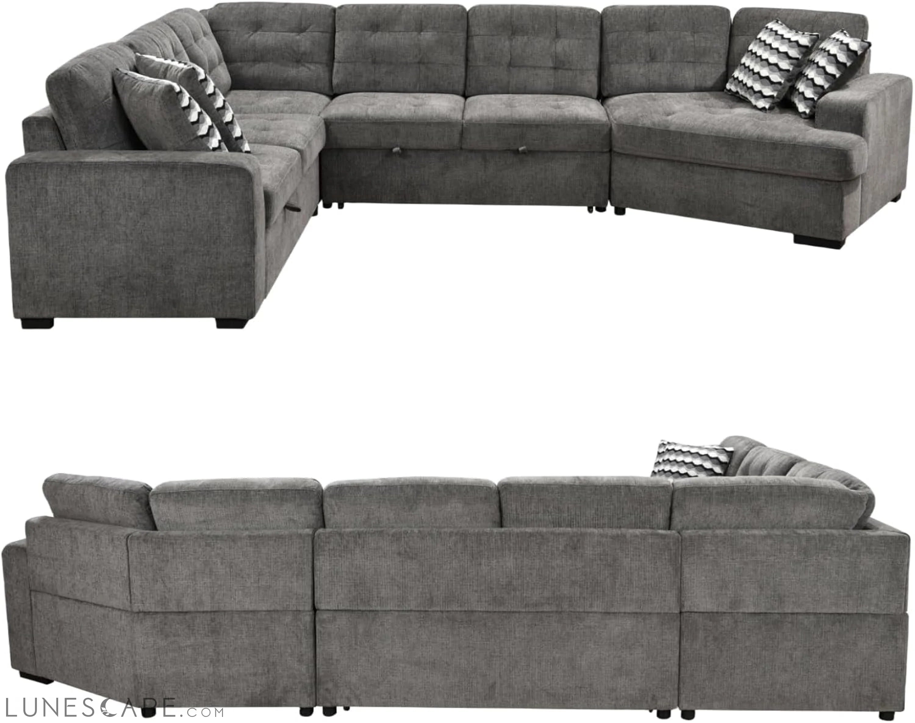 Oversized Sectional Sleeper Sofa with Chaise LUNESCAPE