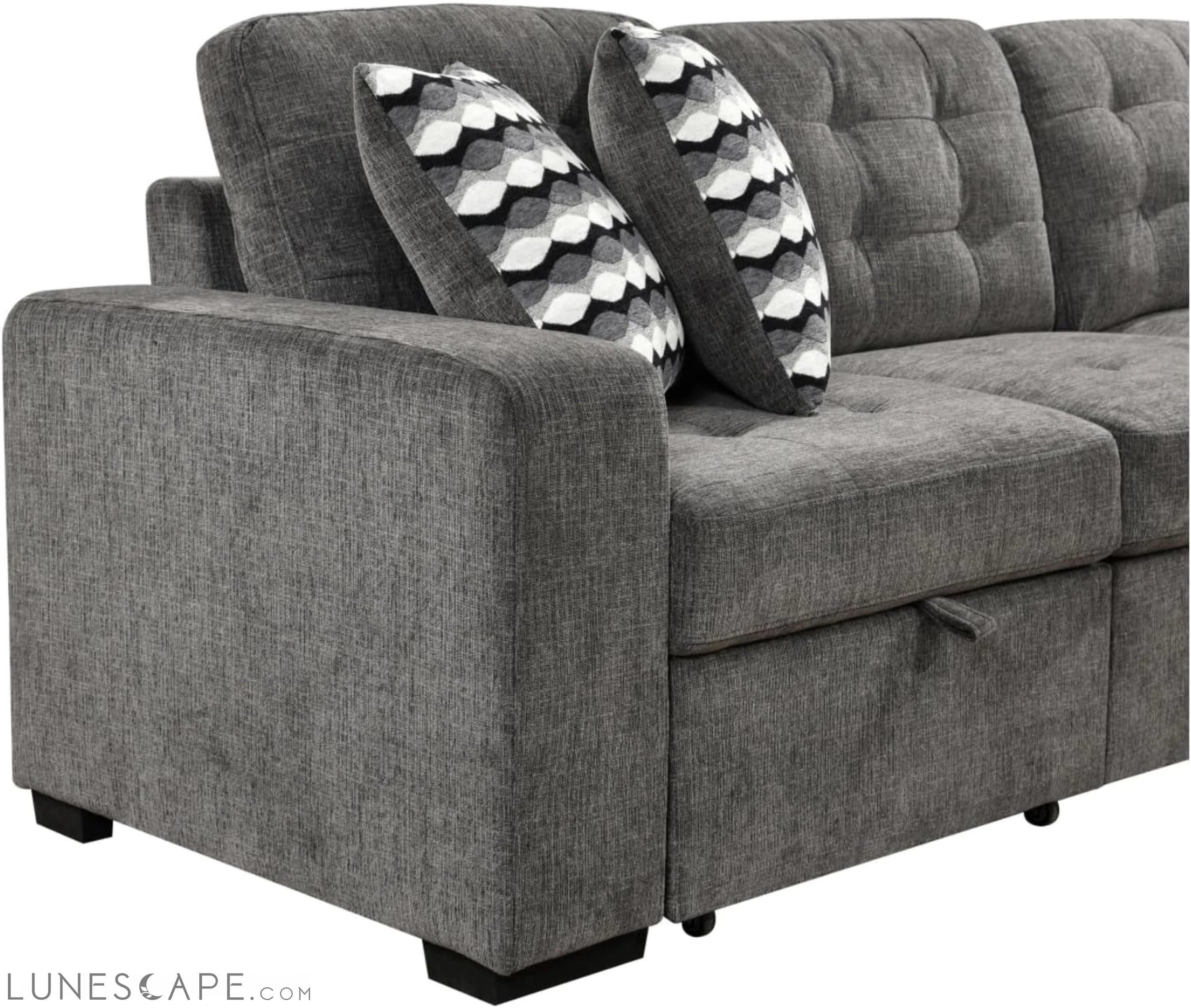 Oversized Sectional Sleeper Sofa with Chaise LUNESCAPE