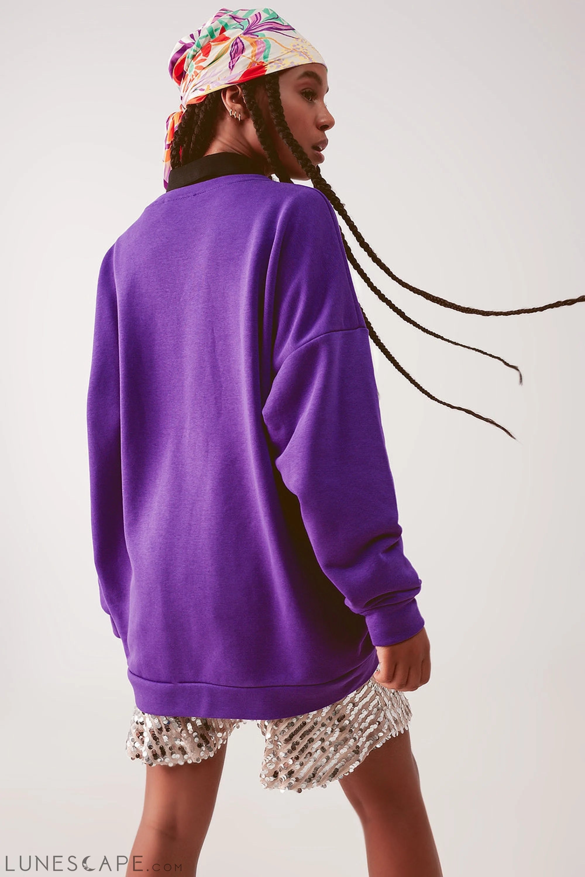 Oversized Sweatshirt in Purple LUNESCAPE