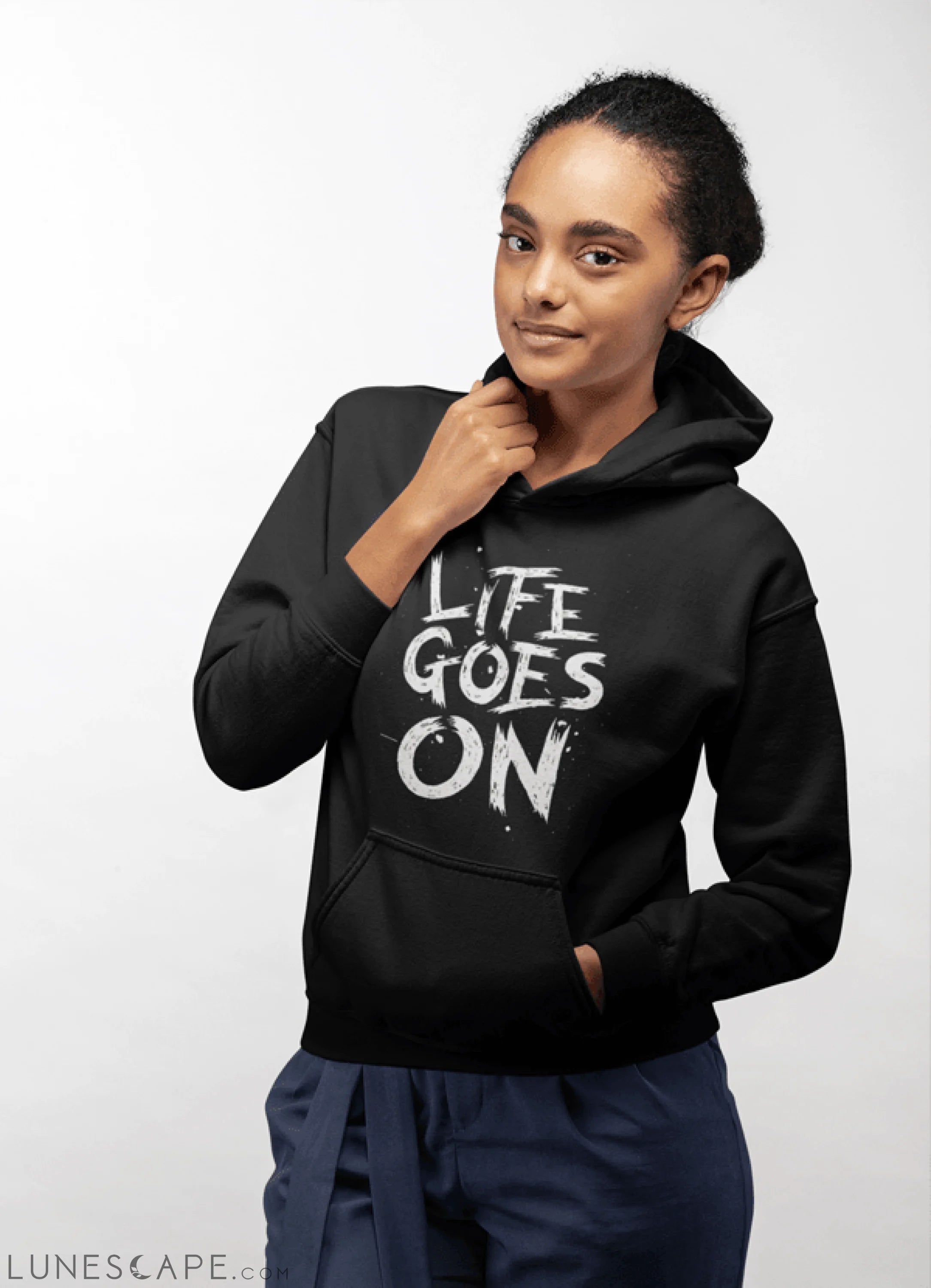 Painted Life Goes On Hooded Sweatshirt LUNESCAPE