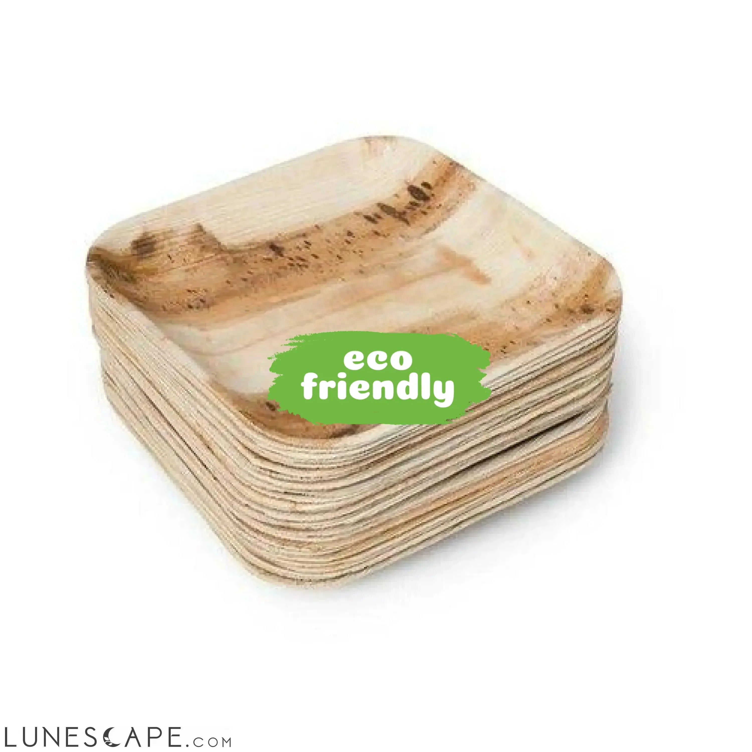 Palm Leaf Square Plates 9" Inch Set LUNESCAPE