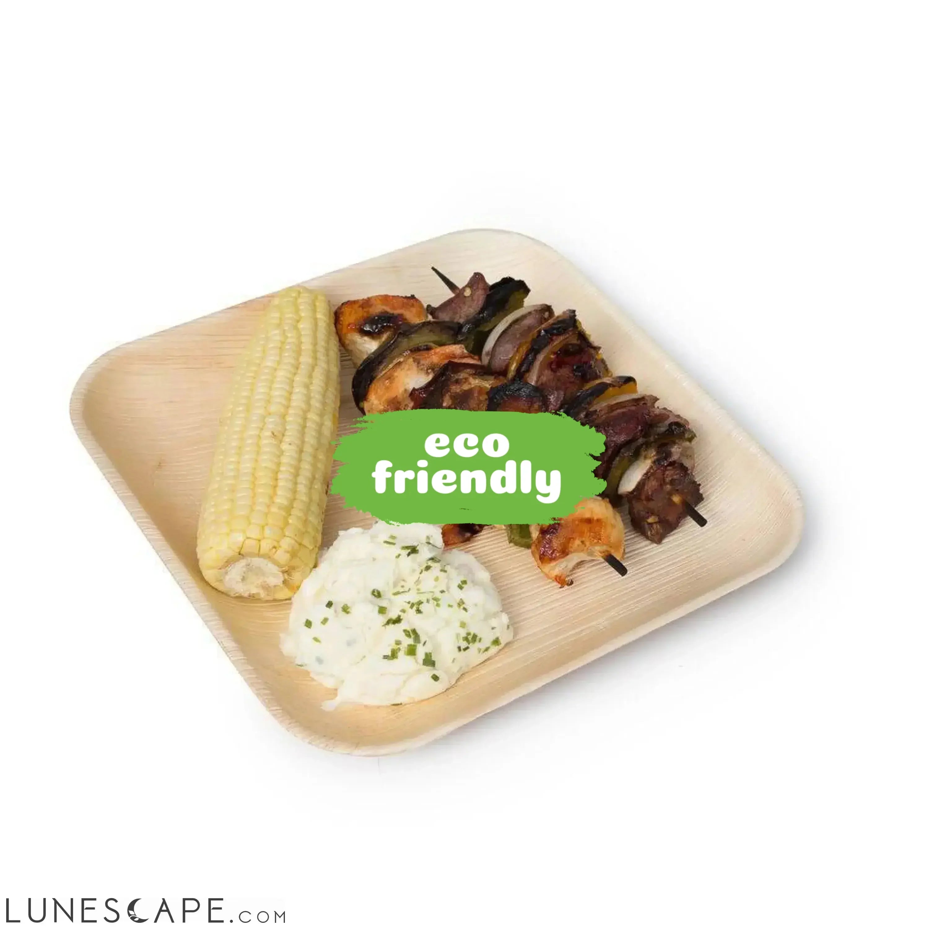 Palm Leaf Square Plates 9" Inch Set LUNESCAPE