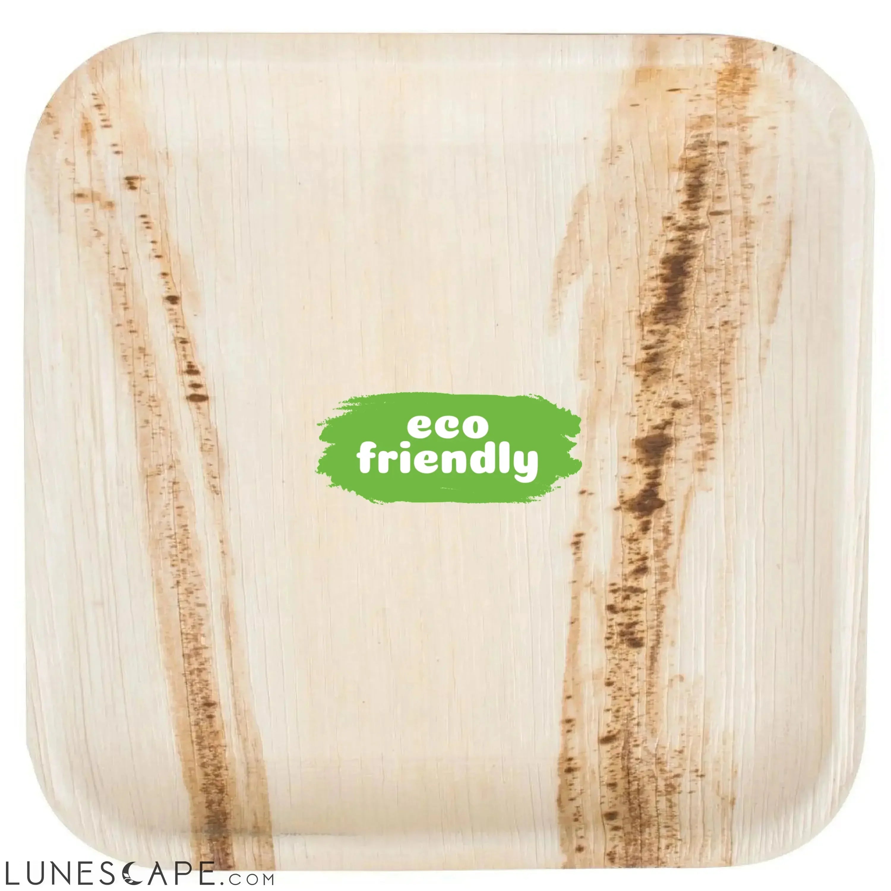 Palm Leaf Square Plates 9" Inch Set LUNESCAPE