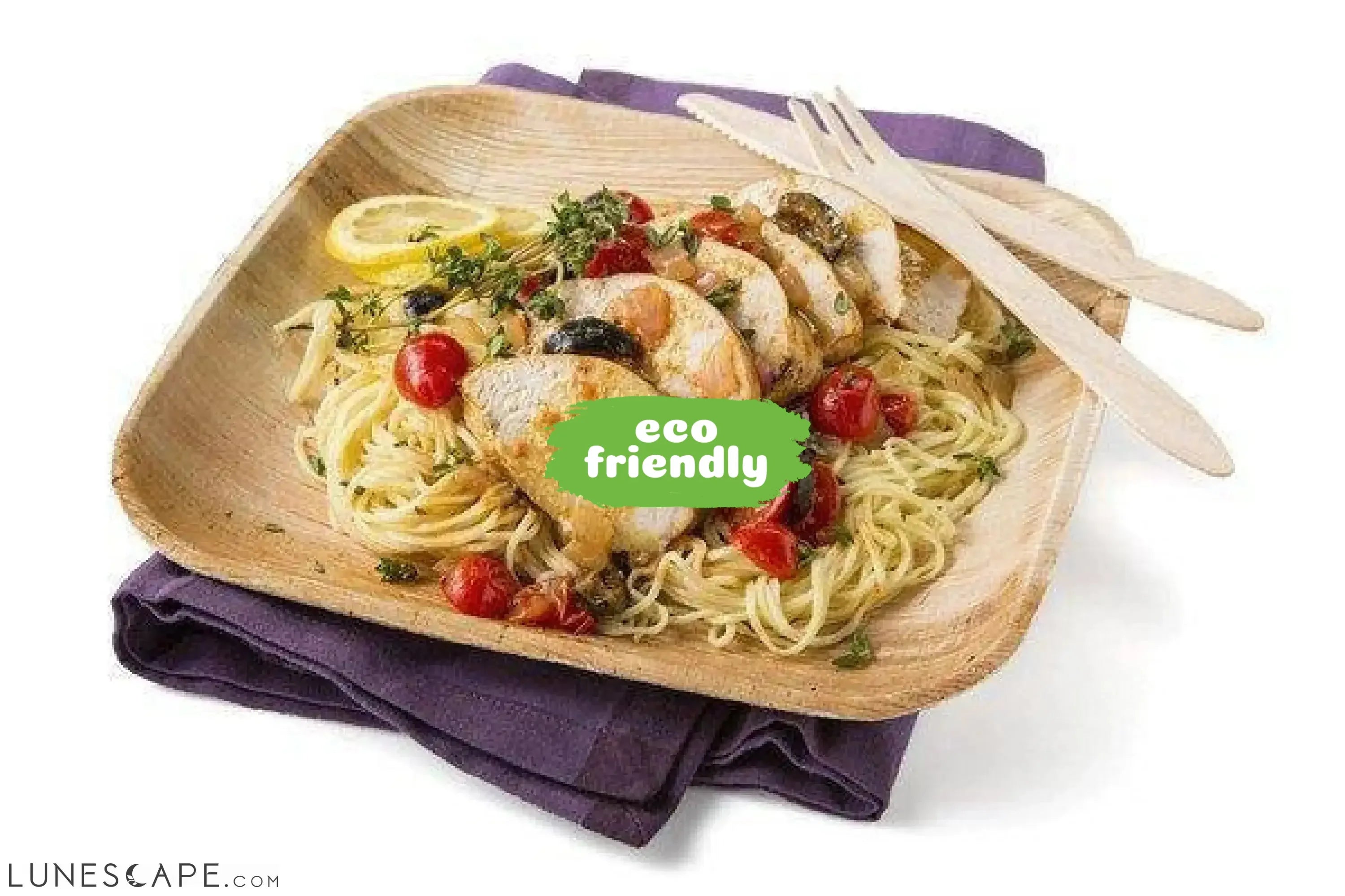 Palm Leaf Square Plates 9" Inch Set LUNESCAPE