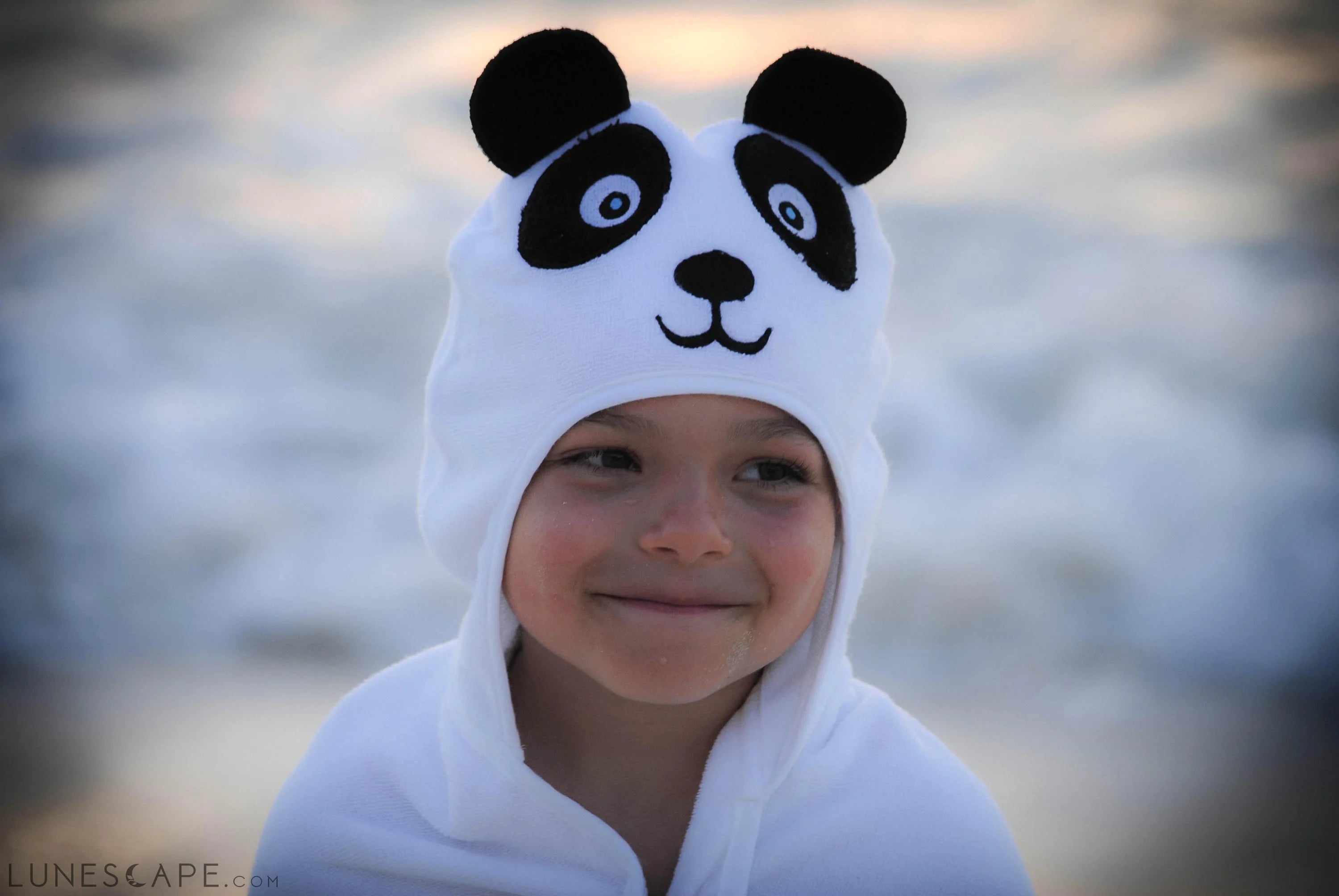 Panda Hooded Cotton Turkish Towel - Baby LUNESCAPE