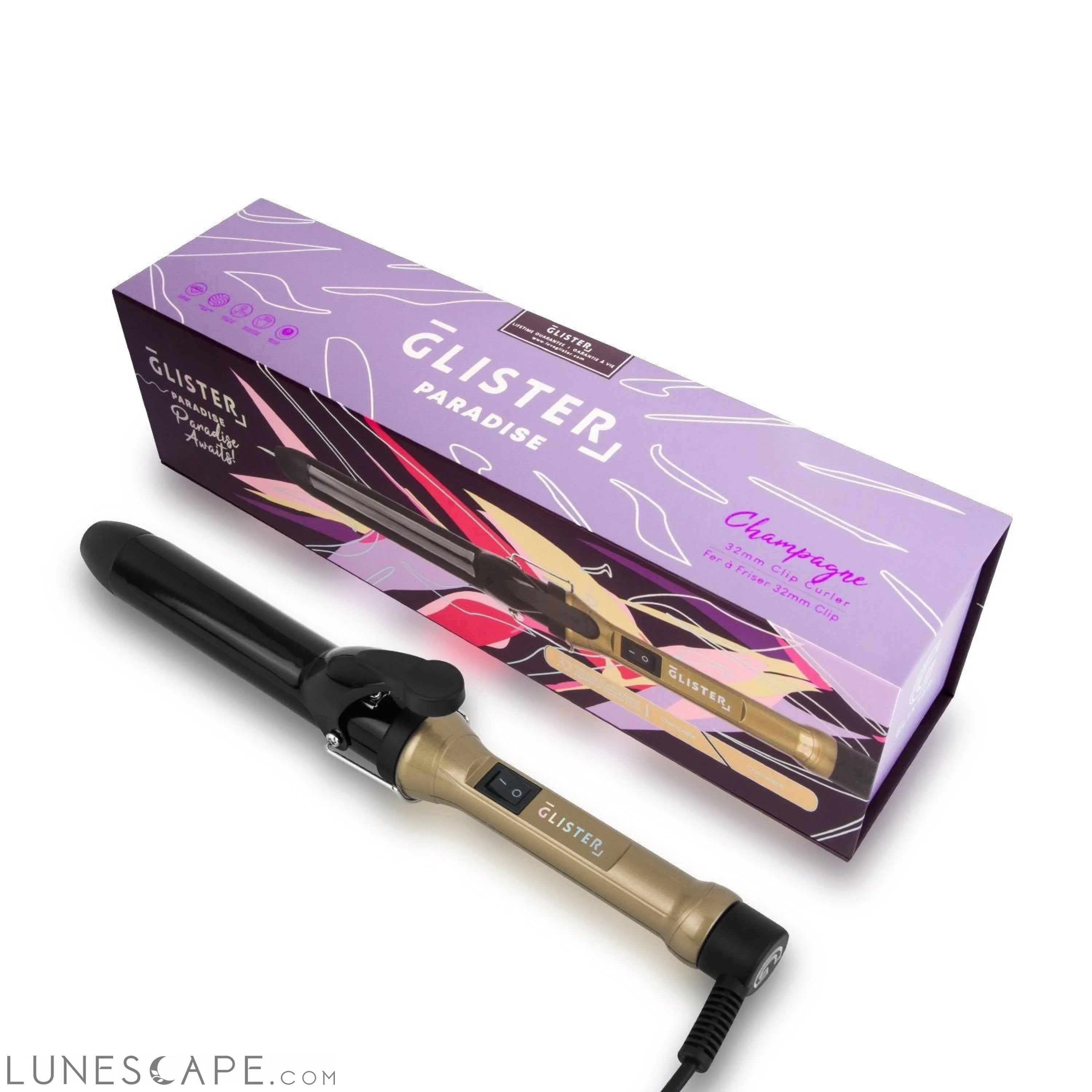 Paradise 32mm Max Volume Clip Curler - Champagne LUNESCAPE