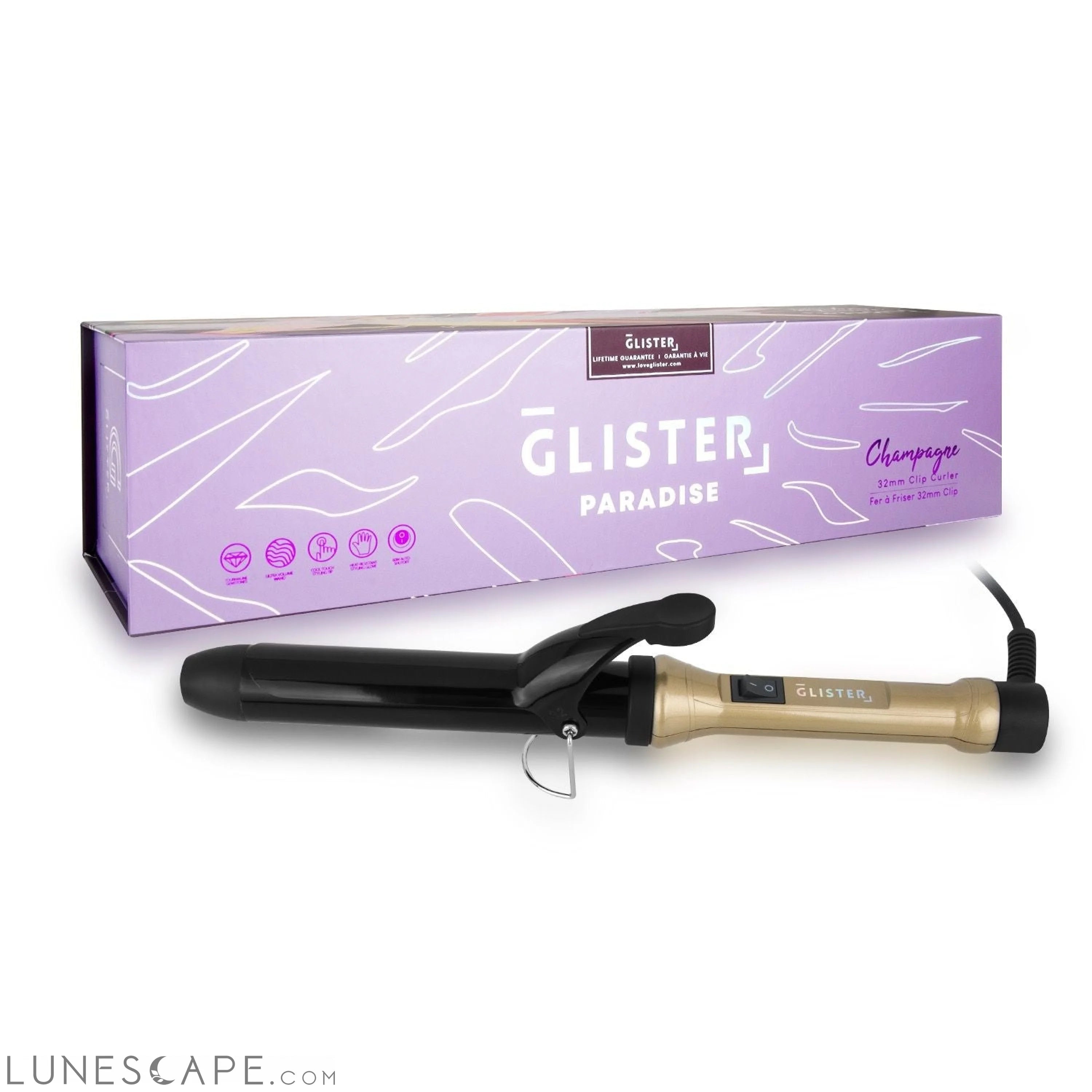 Paradise 32mm Max Volume Clip Curler - Champagne LUNESCAPE