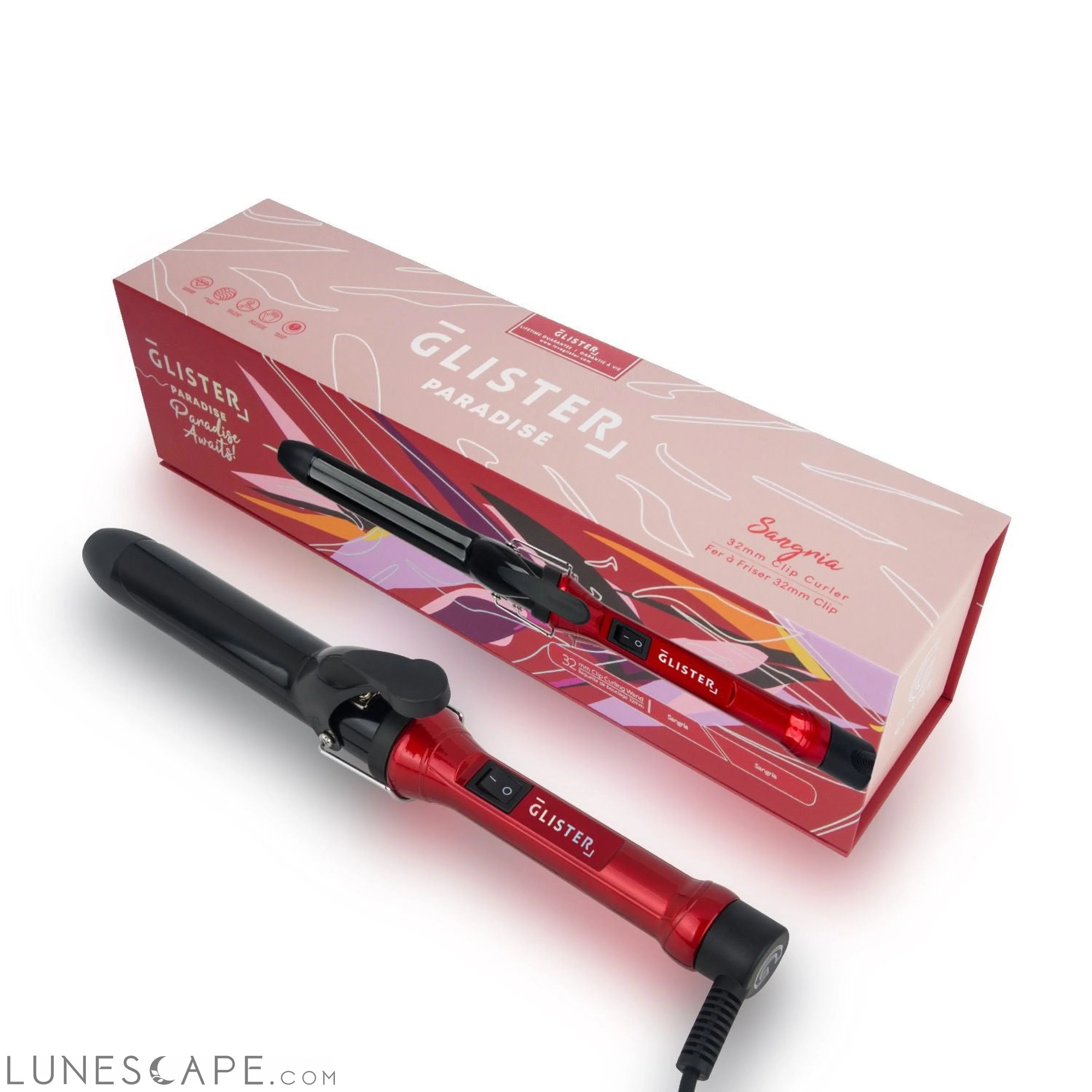 Paradise 32mm Max Volume Clip Curler - Sangria LUNESCAPE