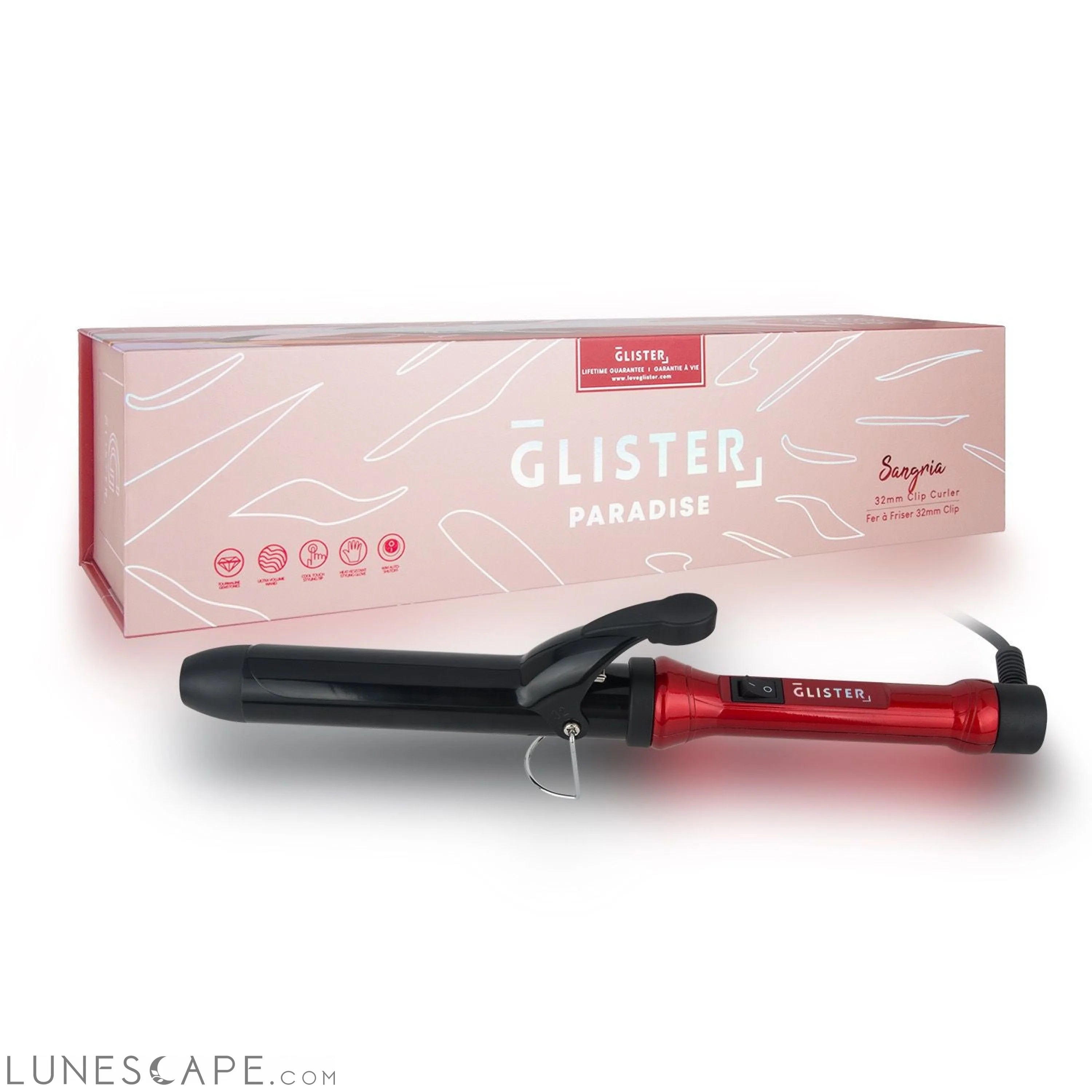 Paradise 32mm Max Volume Clip Curler - Sangria LUNESCAPE