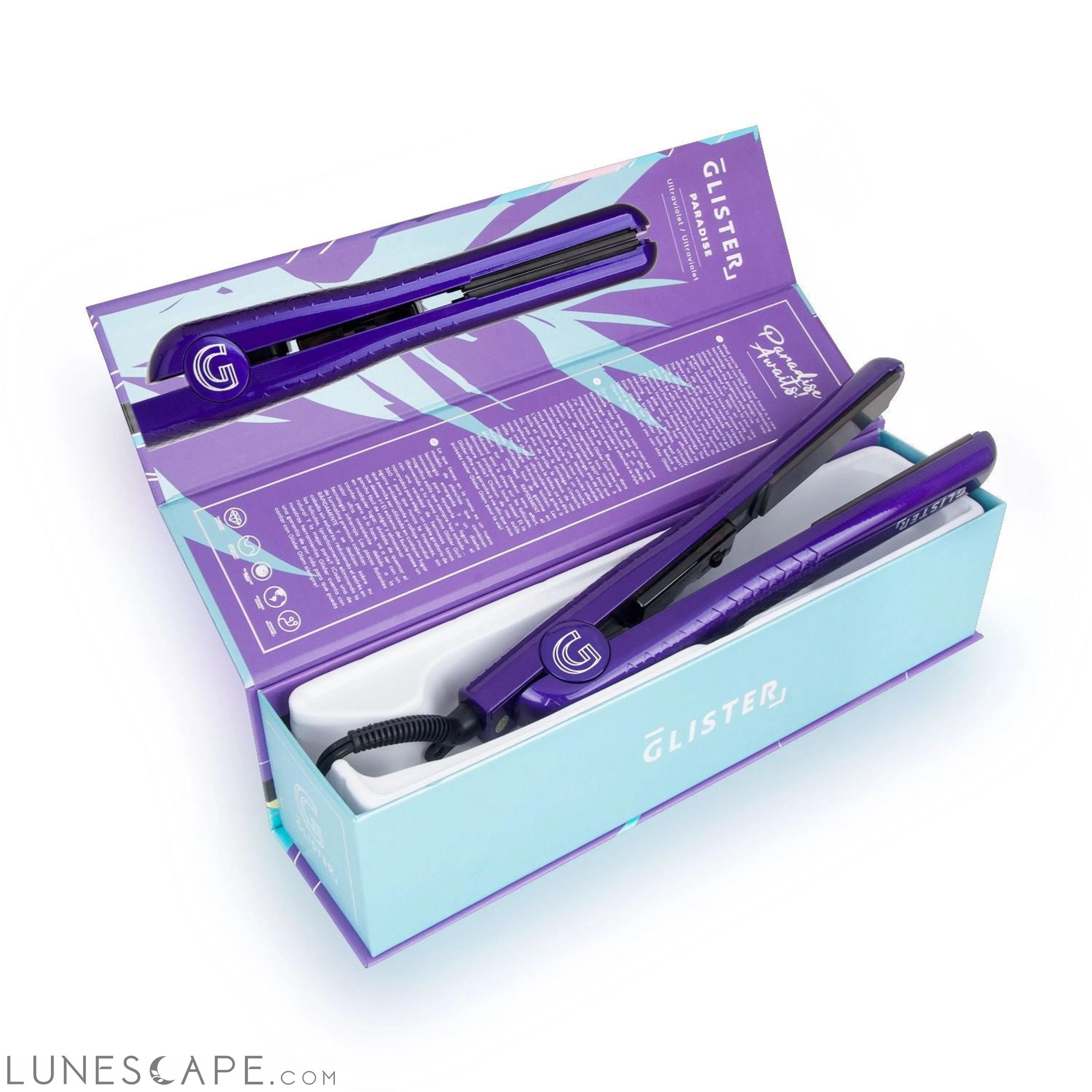 Paradise Flat Iron with Tourmaline Gemstone Infusion - Ultraviolet LUNESCAPE