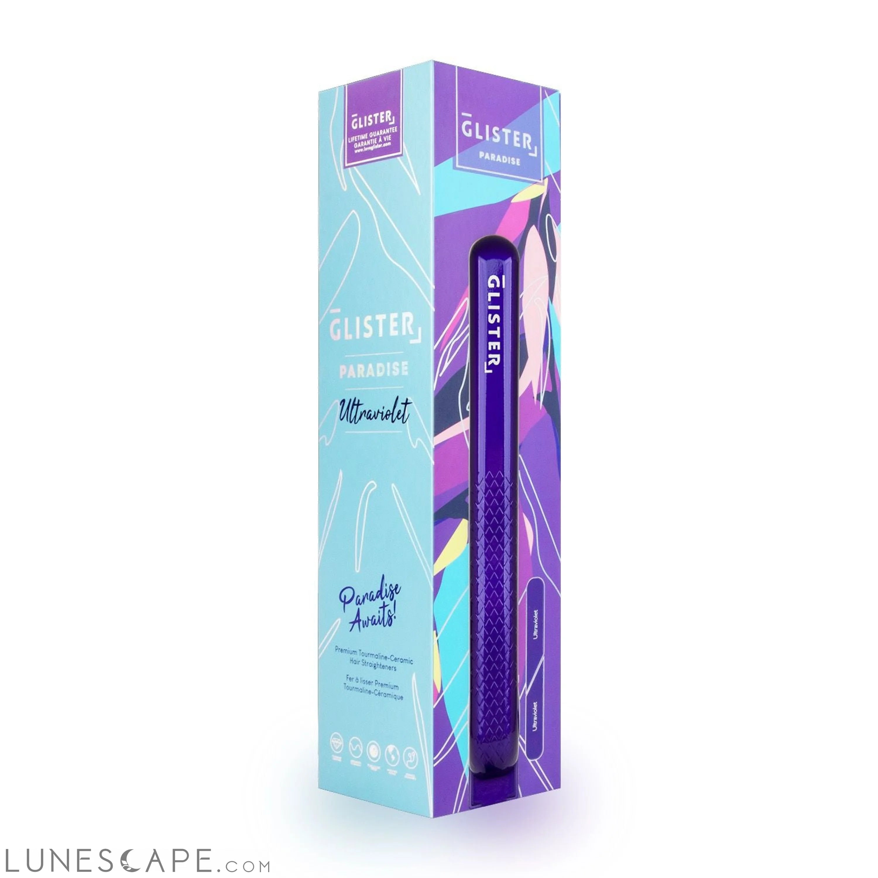 Paradise Flat Iron with Tourmaline Gemstone Infusion - Ultraviolet LUNESCAPE