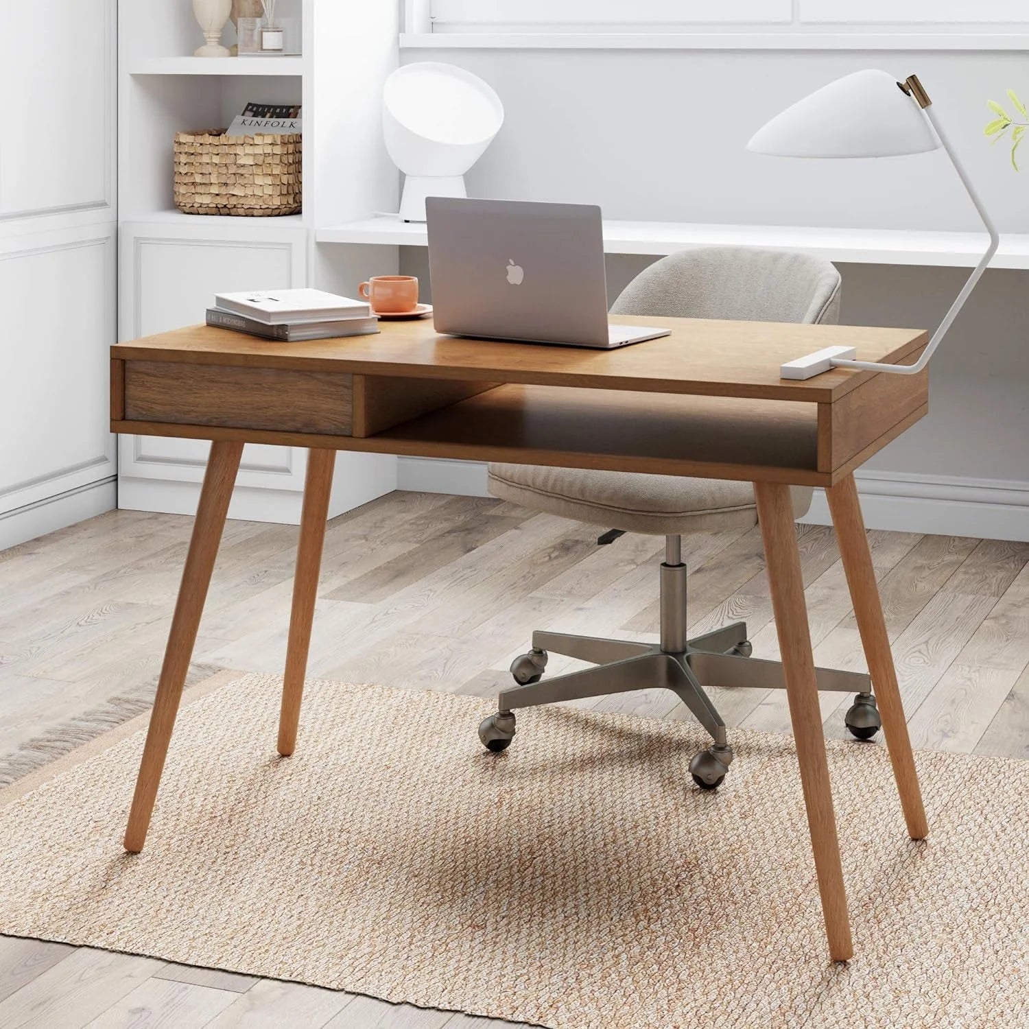 Parker Modern Home Office Writing, Computer or Laptop Desk with Open LUNESCAPE