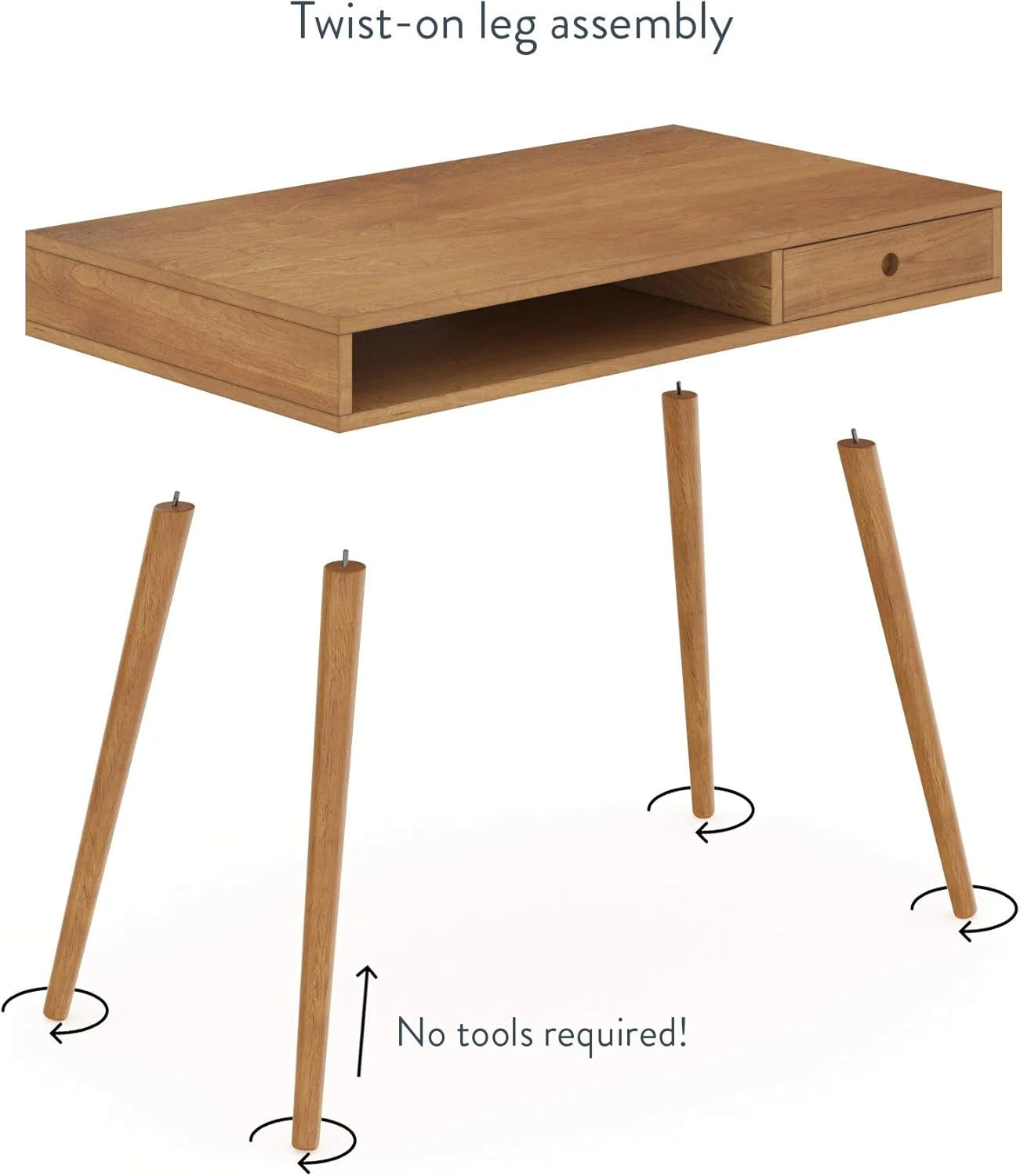 Parker Modern Home Office Writing, Computer or Laptop Desk with Open LUNESCAPE