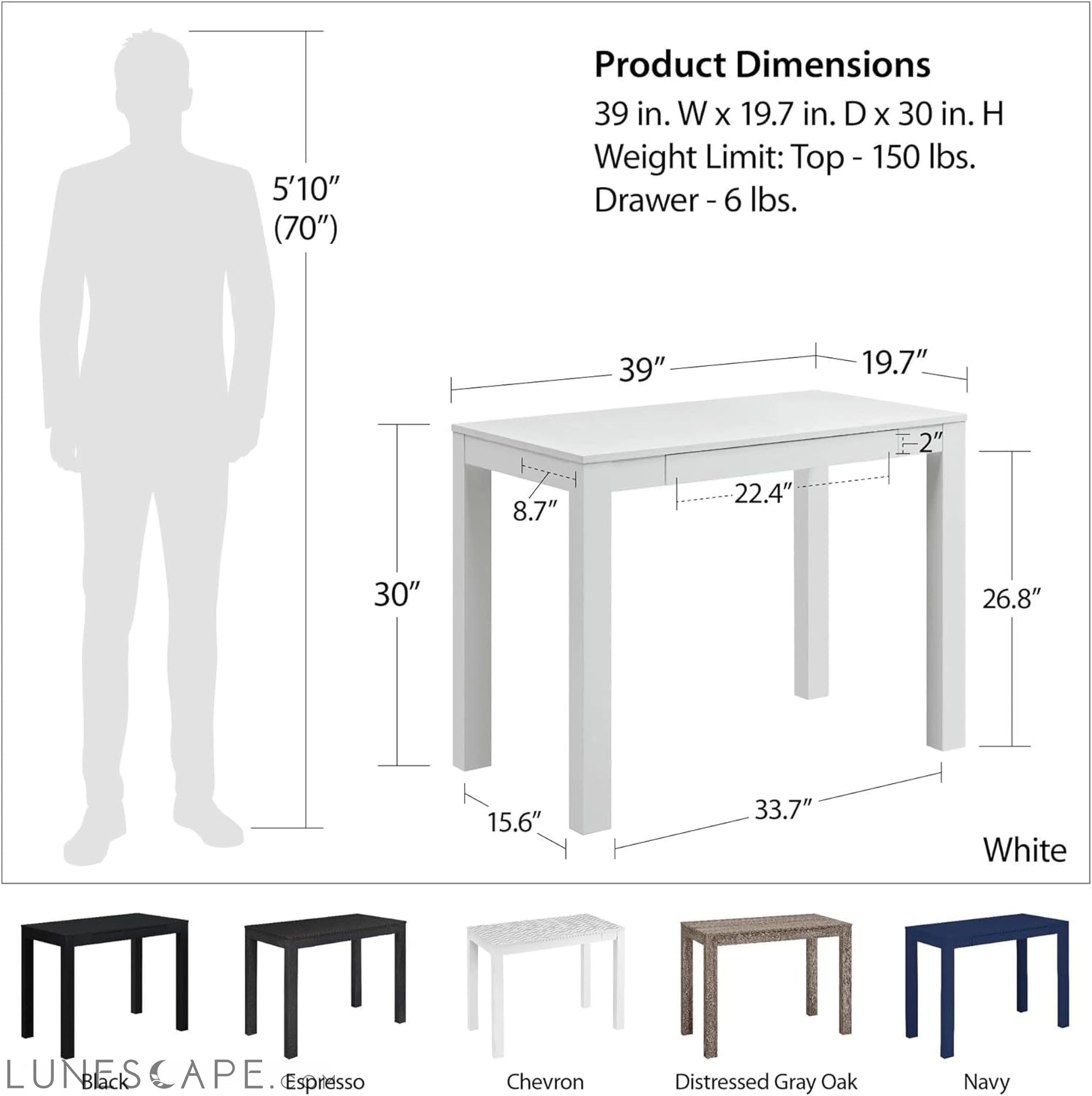 Parsons Desk, Espresso LUNESCAPE