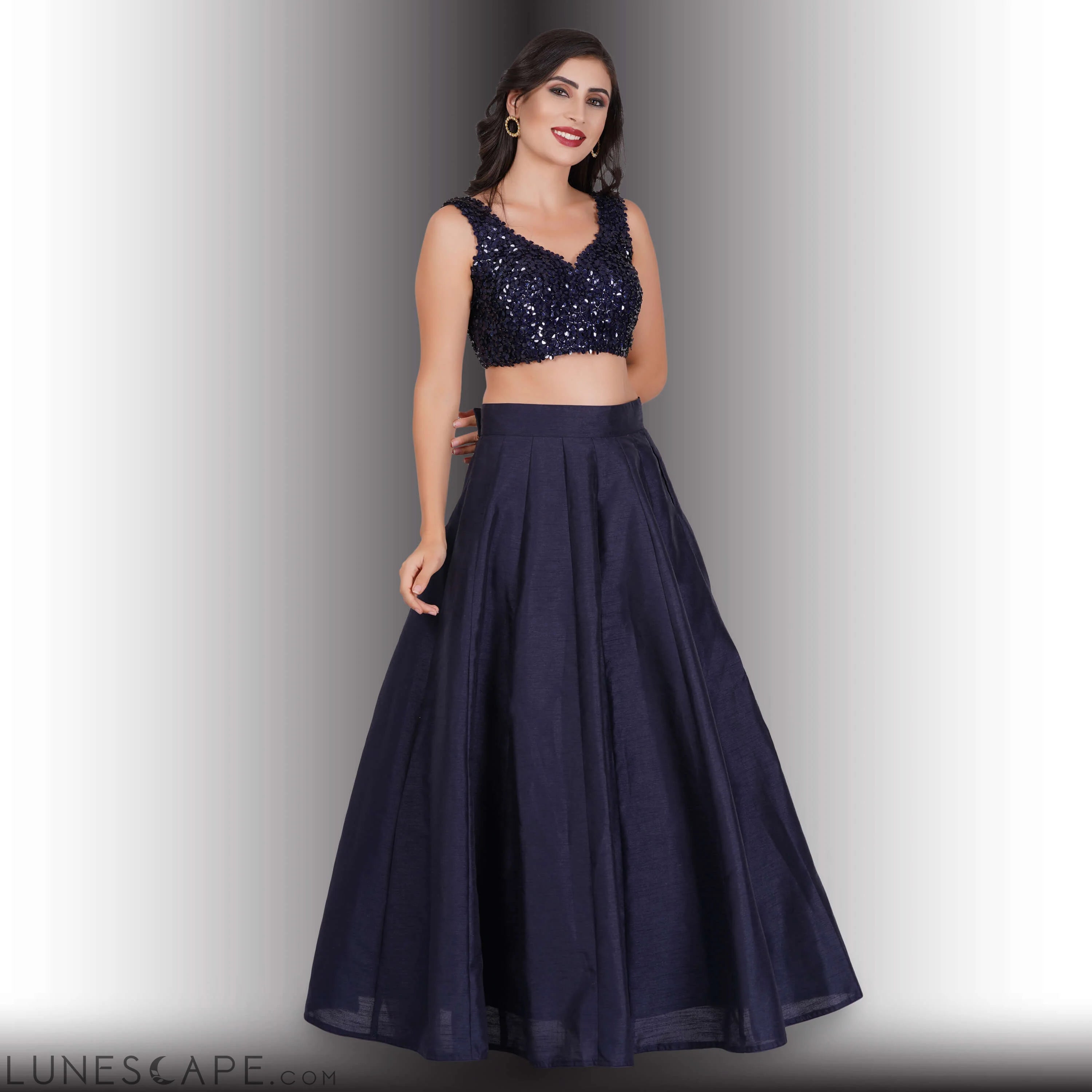 Party Wear Lehenga Choli  - Blue LUNESCAPE