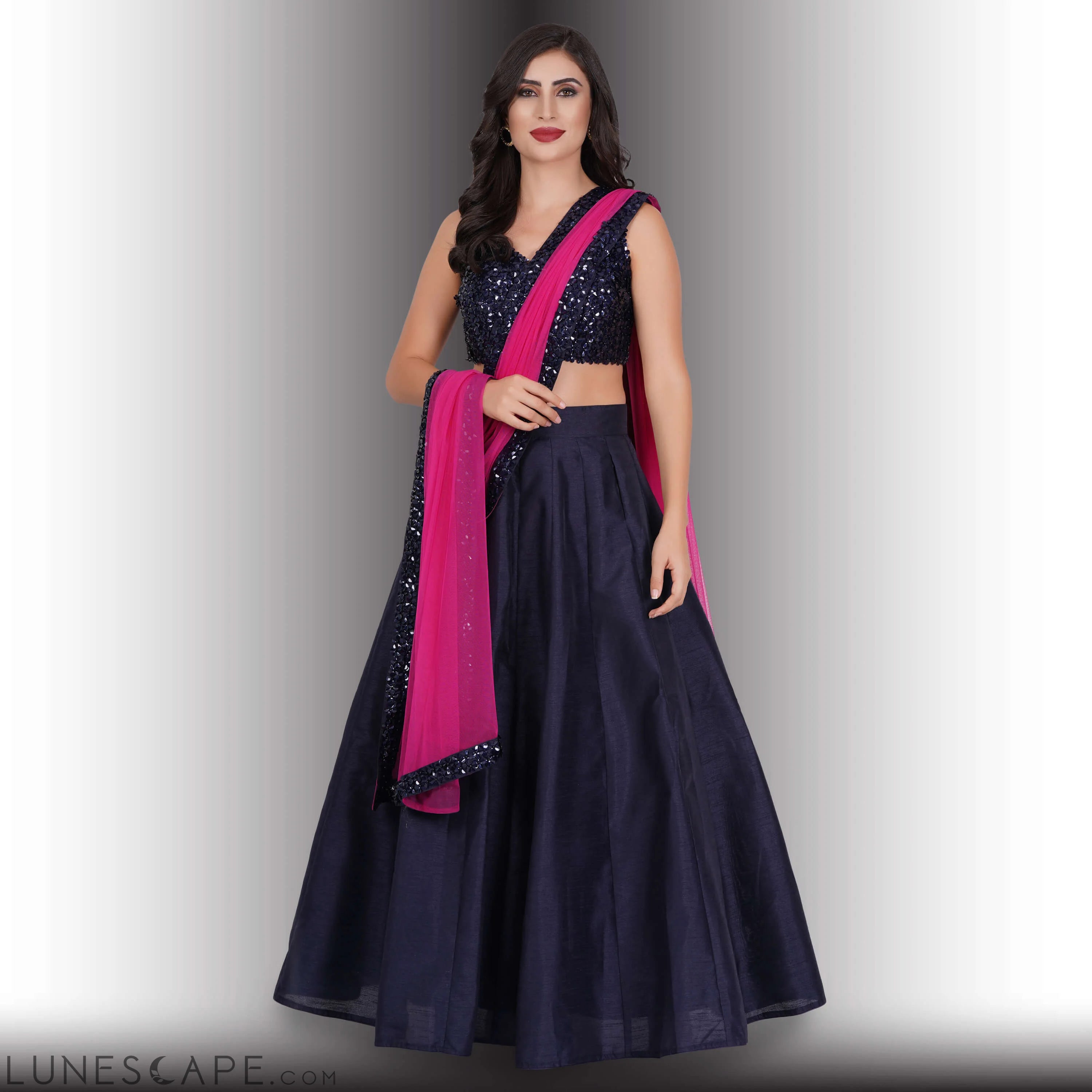 Party Wear Lehenga Choli  - Blue LUNESCAPE