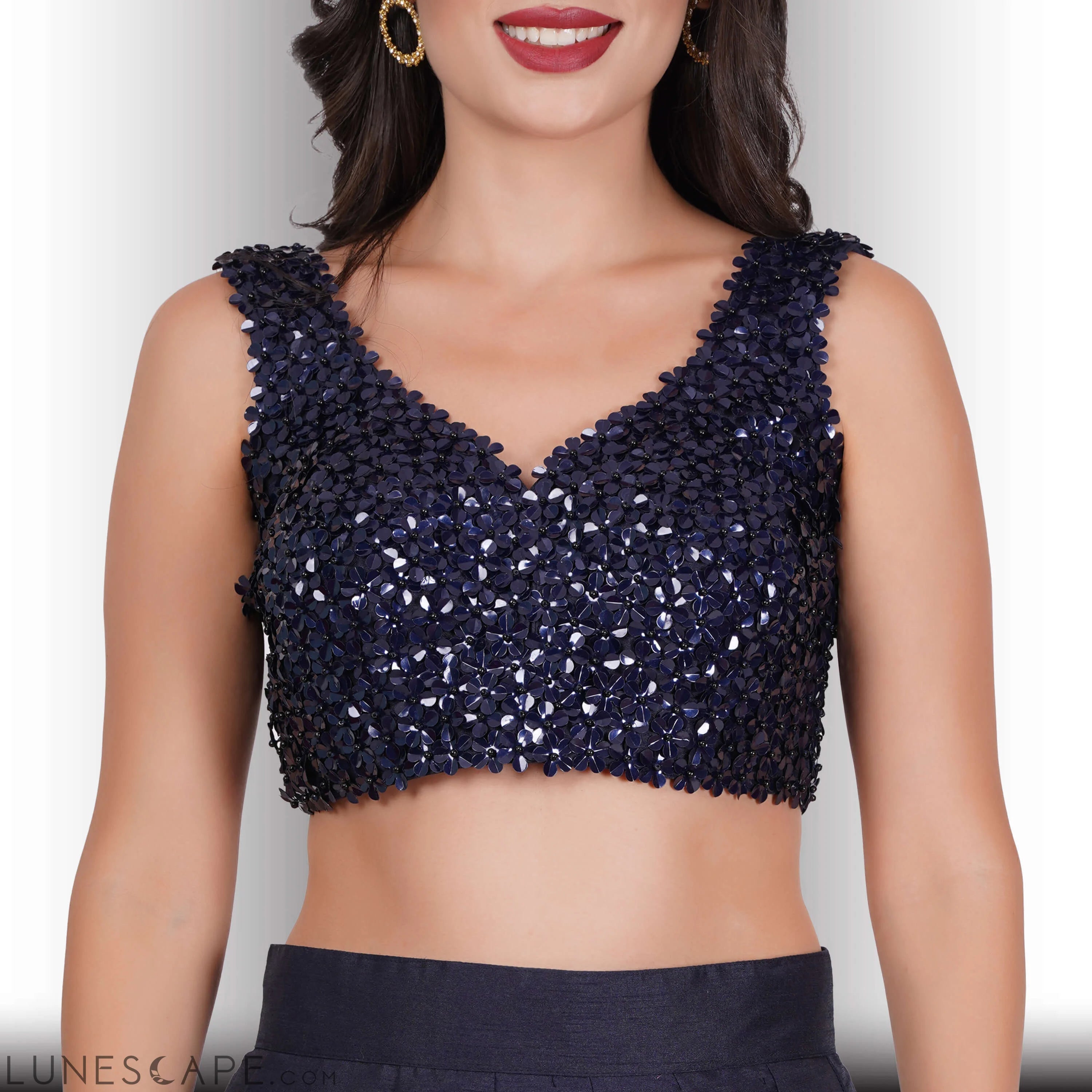 Party Wear Lehenga Choli  - Blue LUNESCAPE