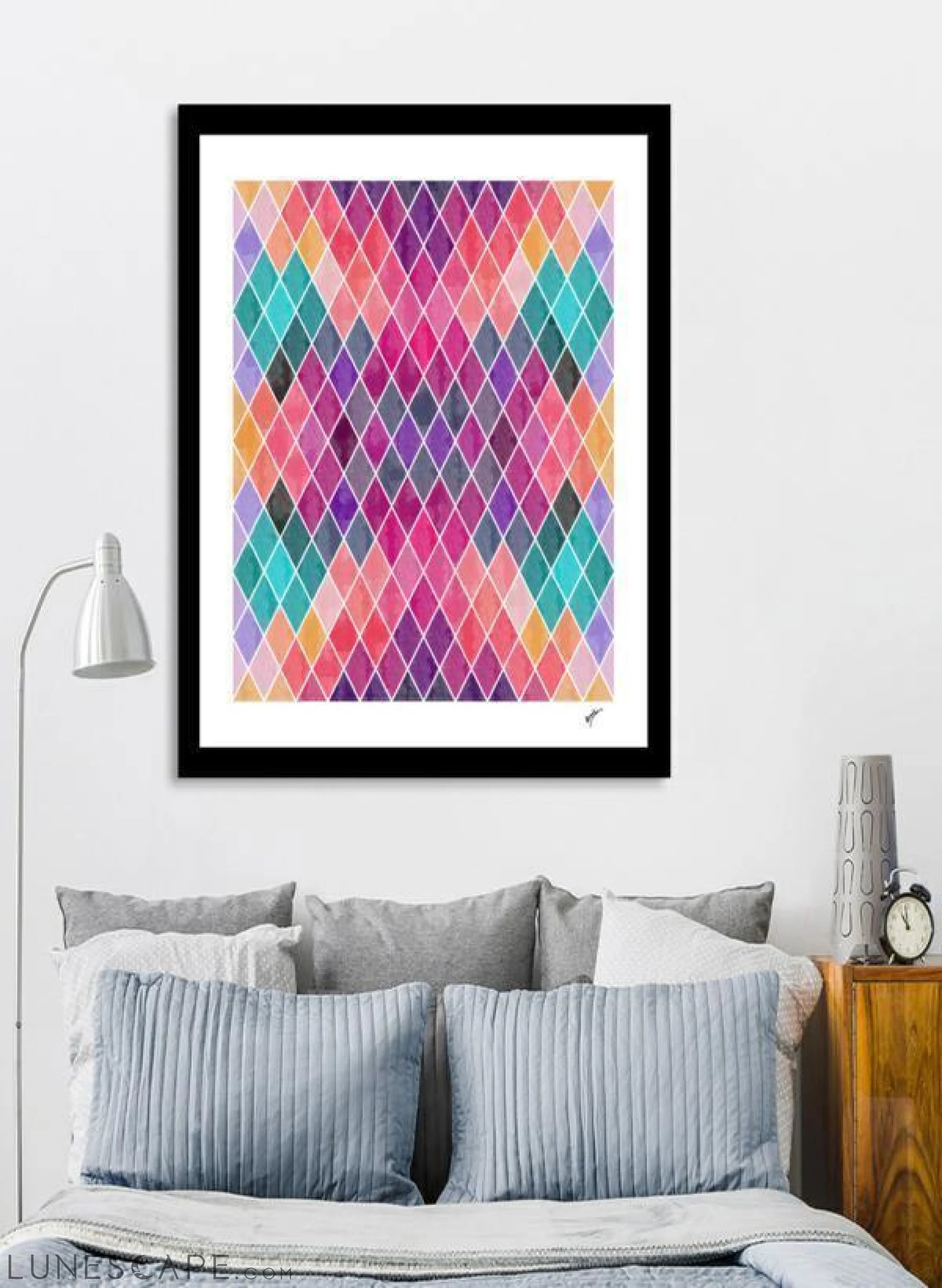 Pastel Diamonds Framed Print LUNESCAPE