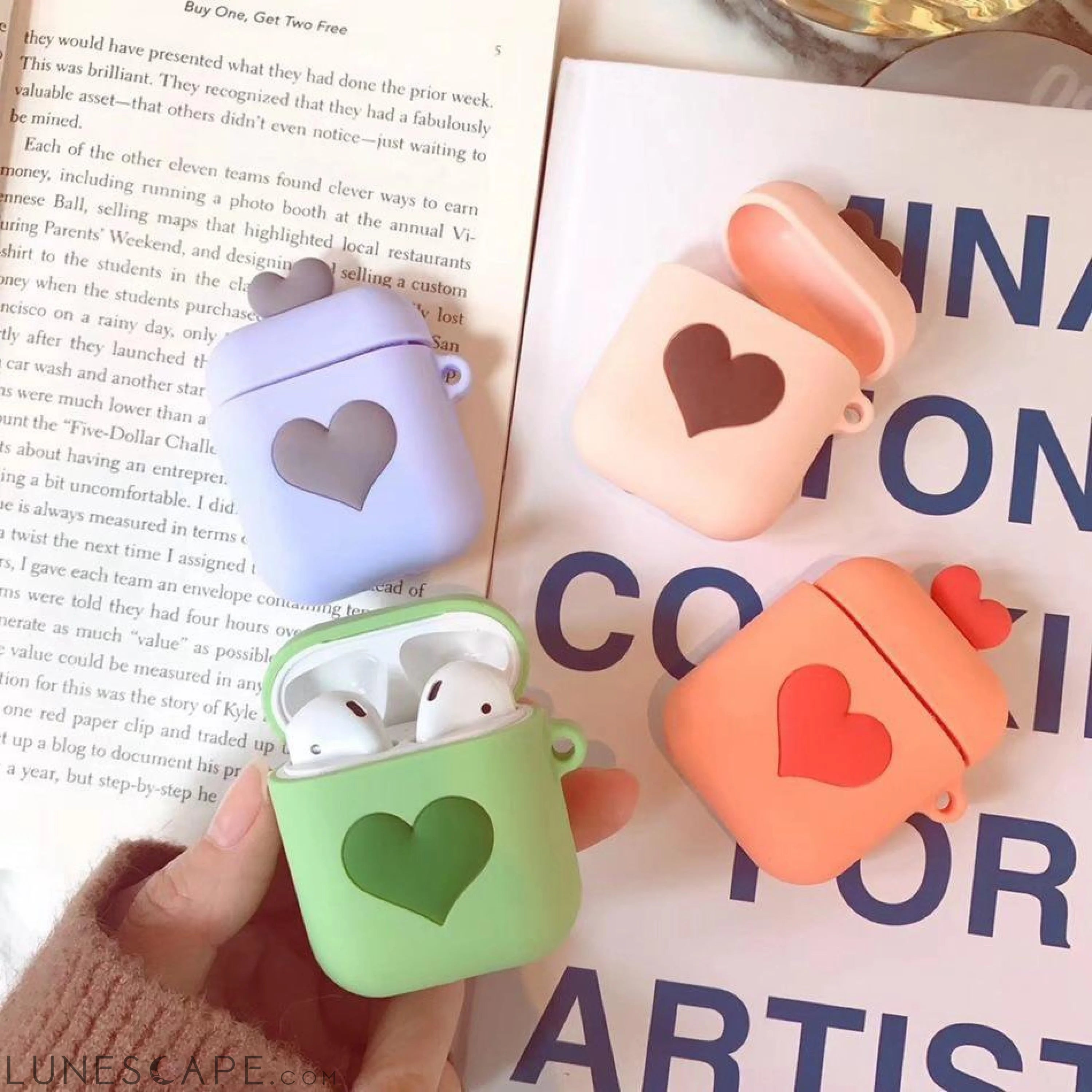 Pastel Heart AirPods Case LUNESCAPE