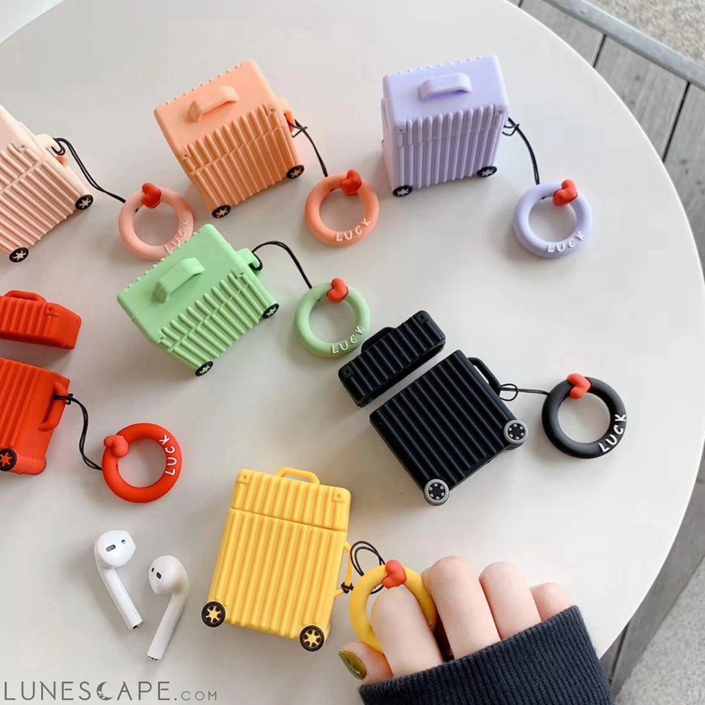 Pastel Travel Trunk AirPods Case LUNESCAPE
