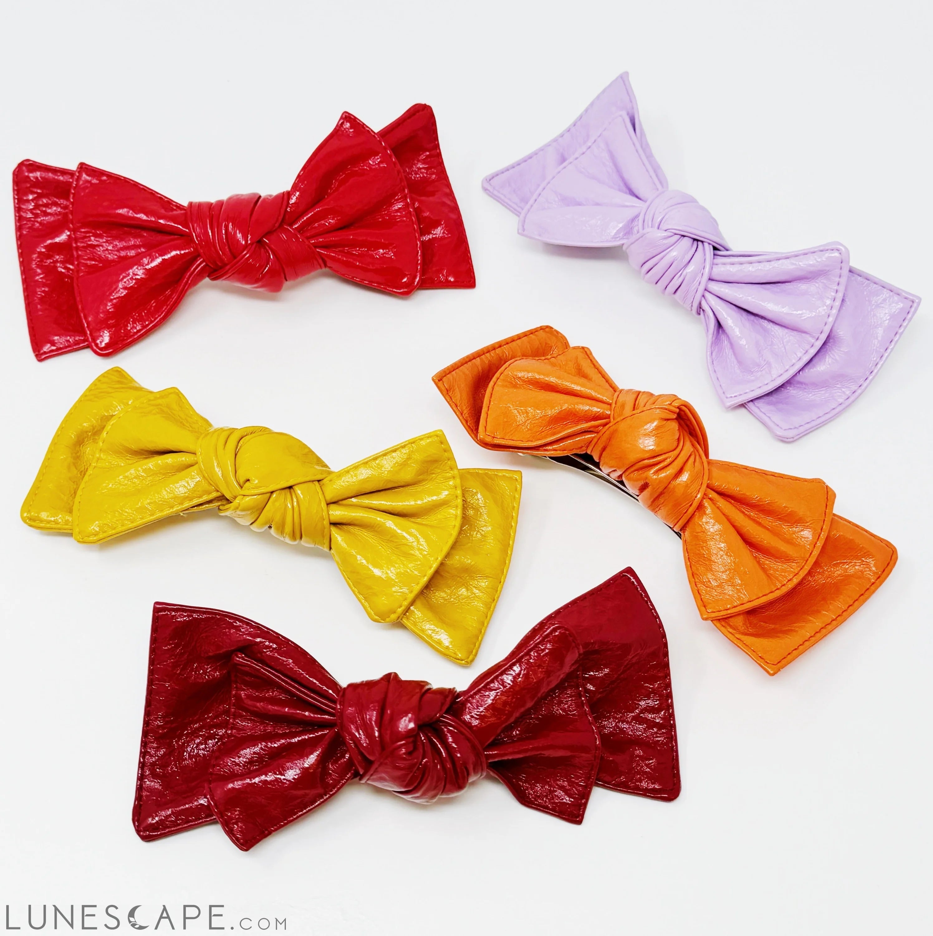 Patent Double Bow Hair Clip LUNESCAPE