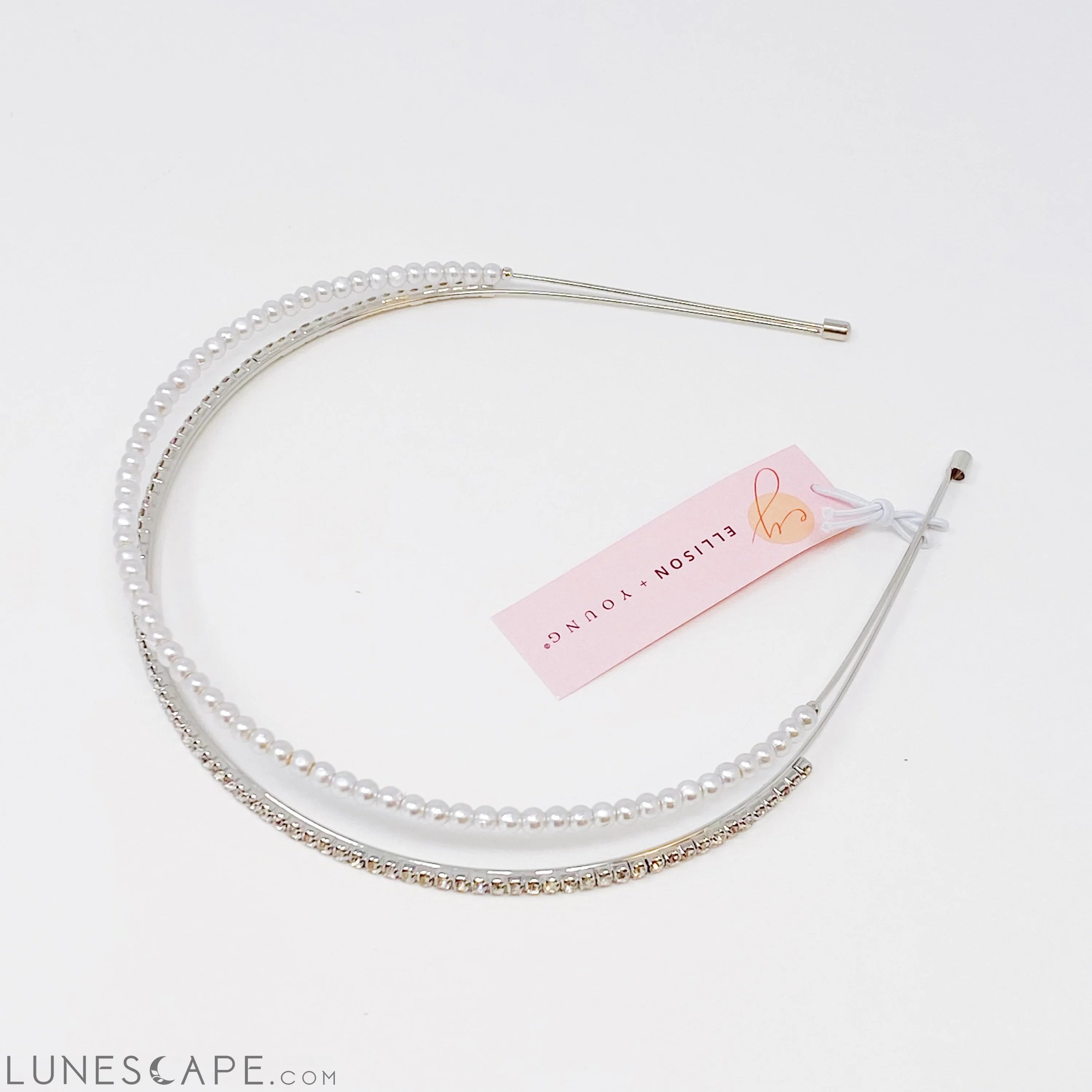 Pearls and Diamond Duo Headband LUNESCAPE