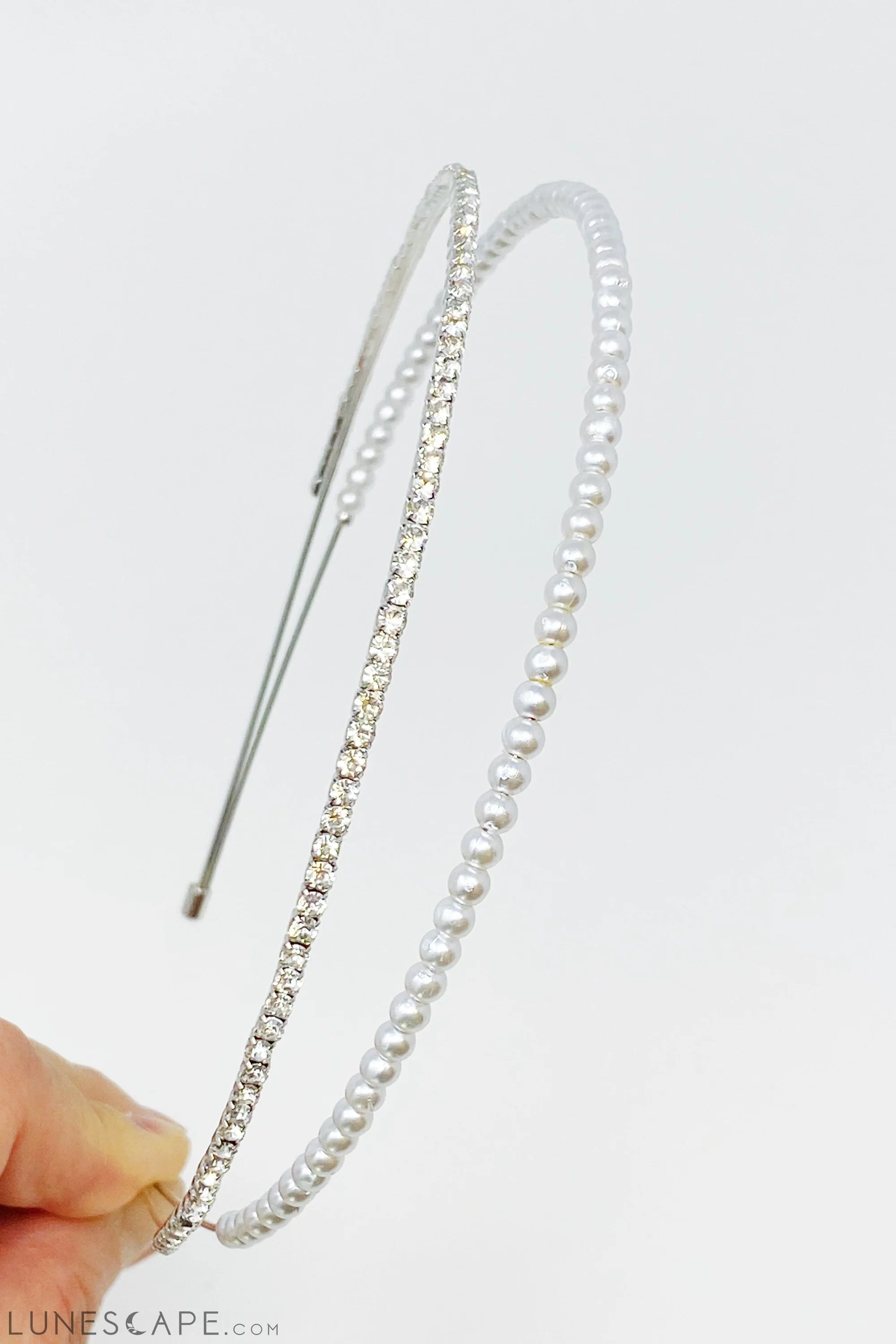 Pearls and Diamond Duo Headband LUNESCAPE