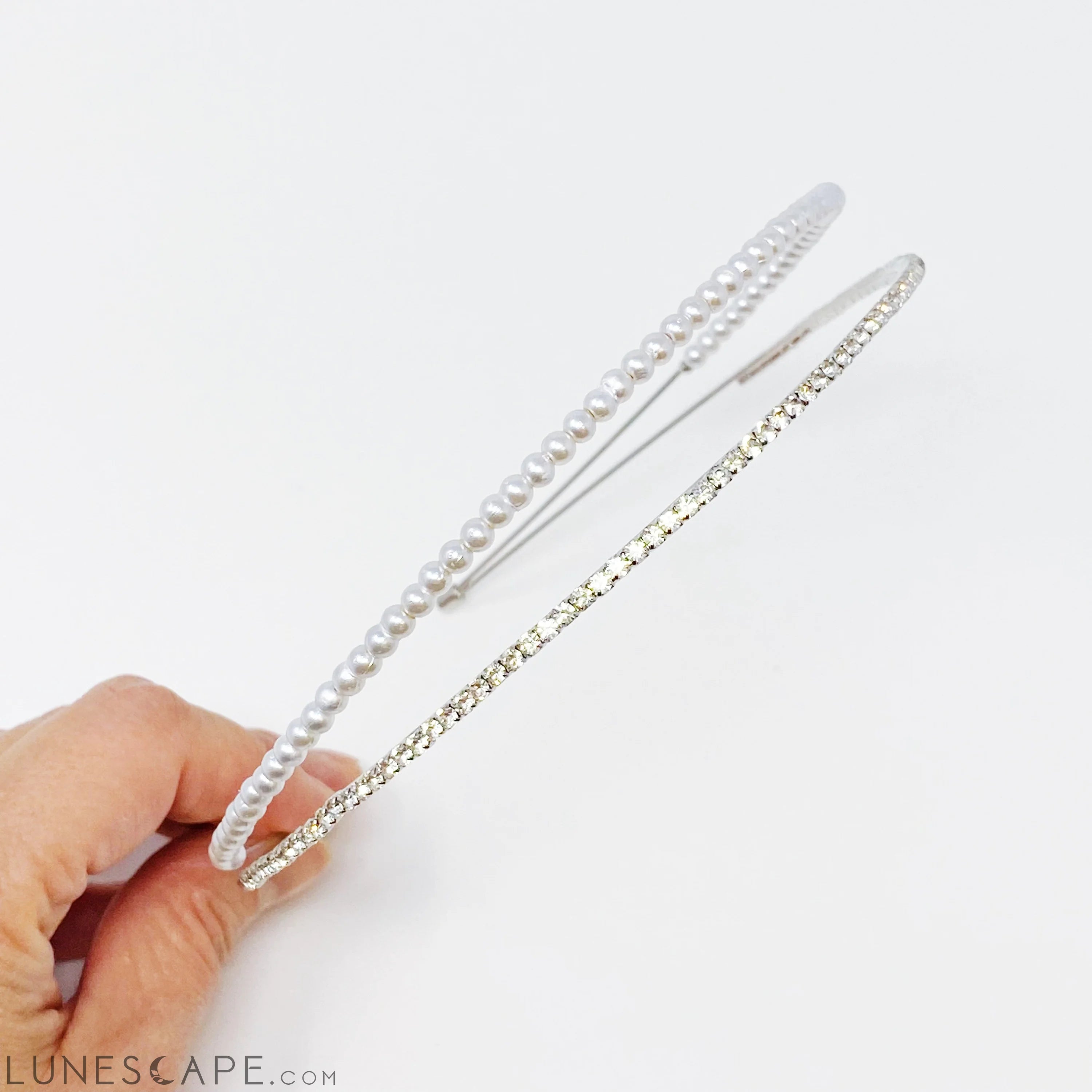 Pearls and Diamond Duo Headband LUNESCAPE