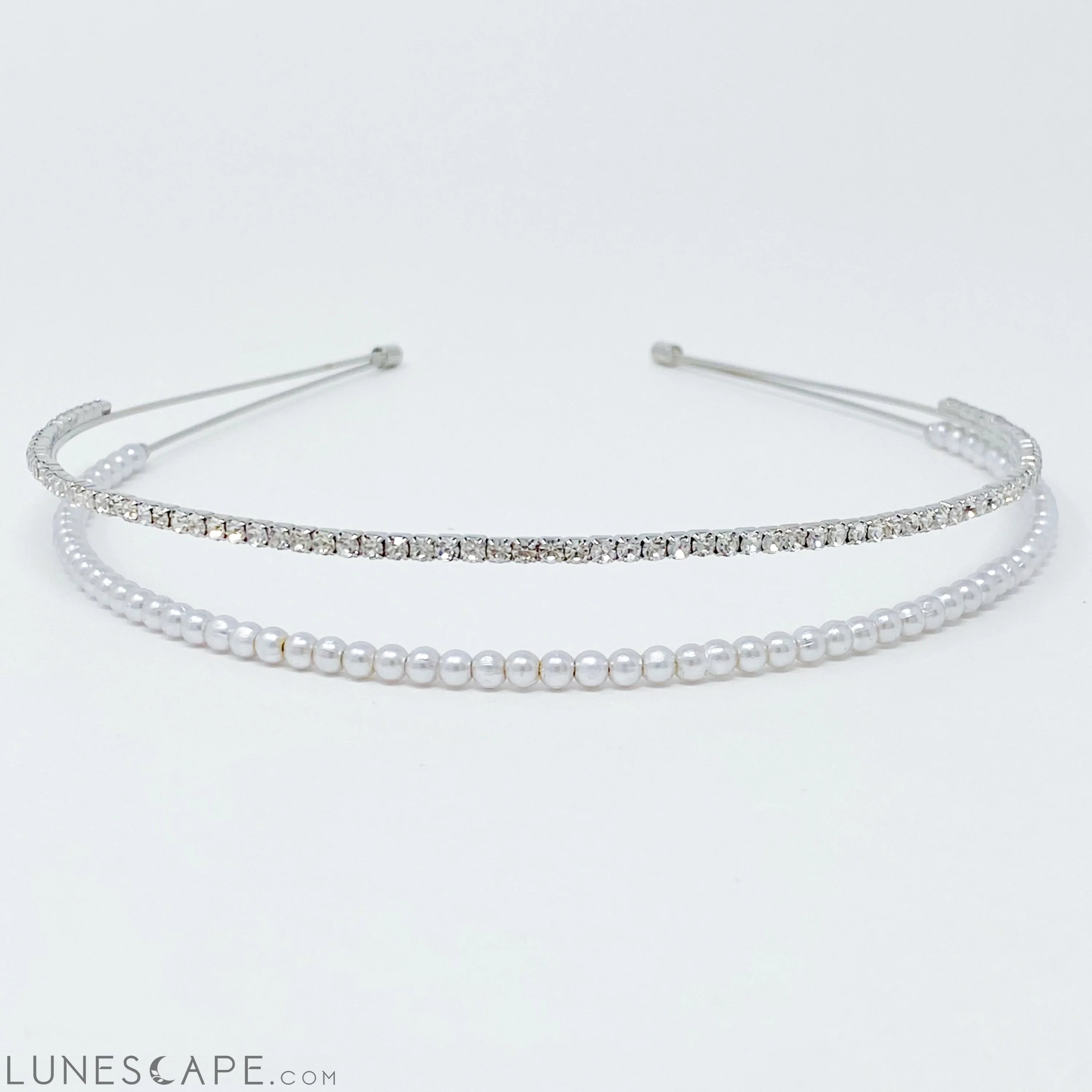 Pearls and Diamond Duo Headband LUNESCAPE