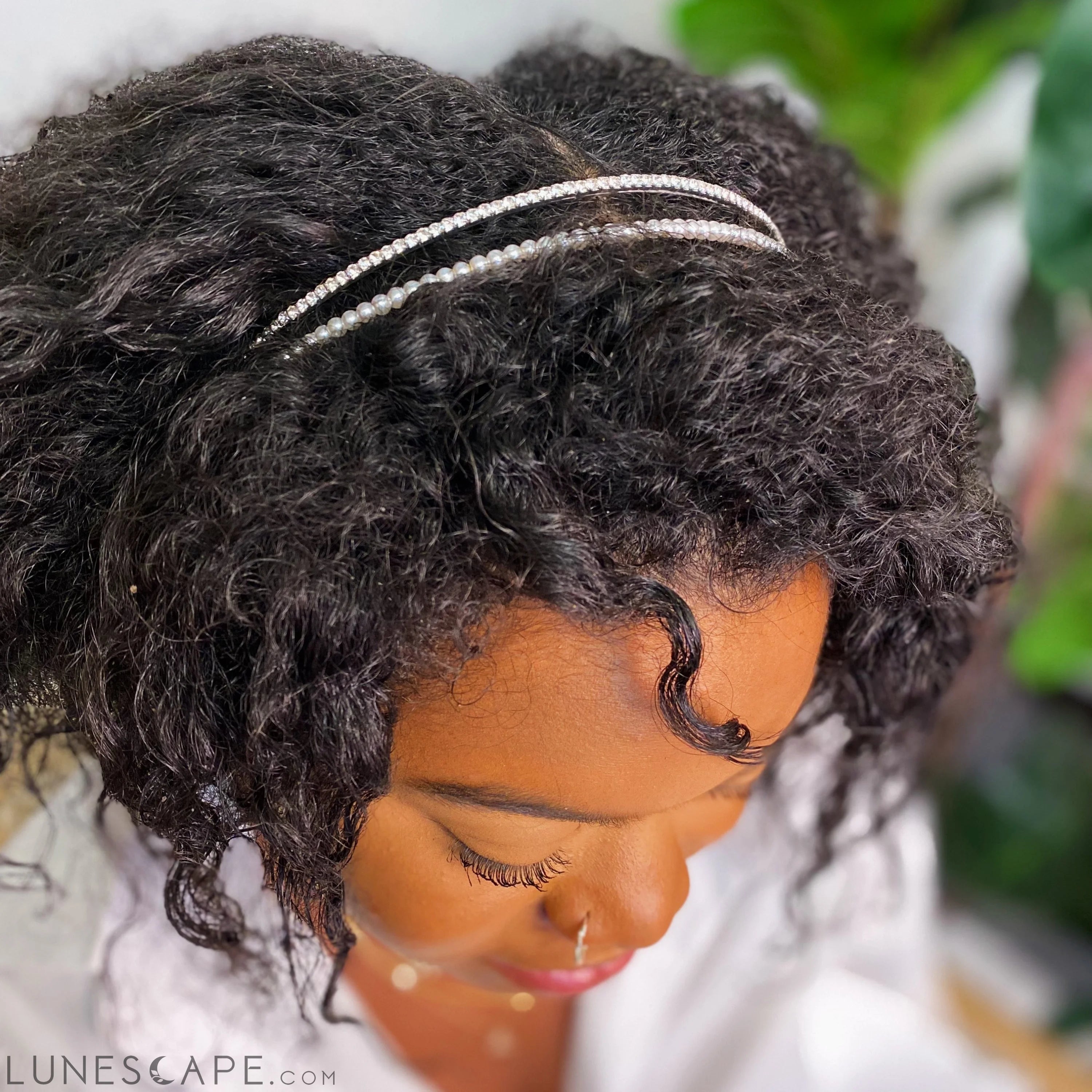 Pearls and Diamond Duo Headband LUNESCAPE