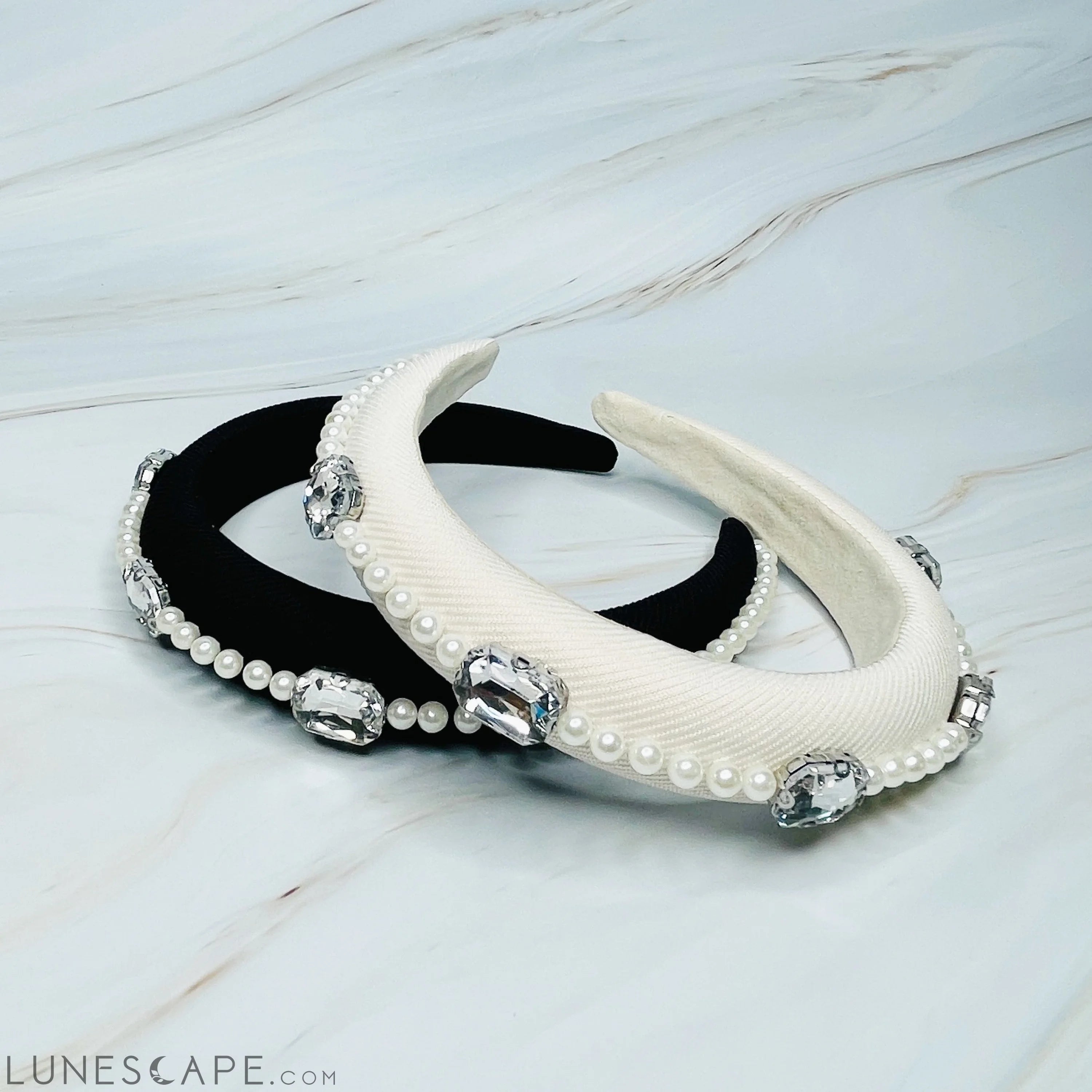 Pearls and Jewels Lined Headband LUNESCAPE