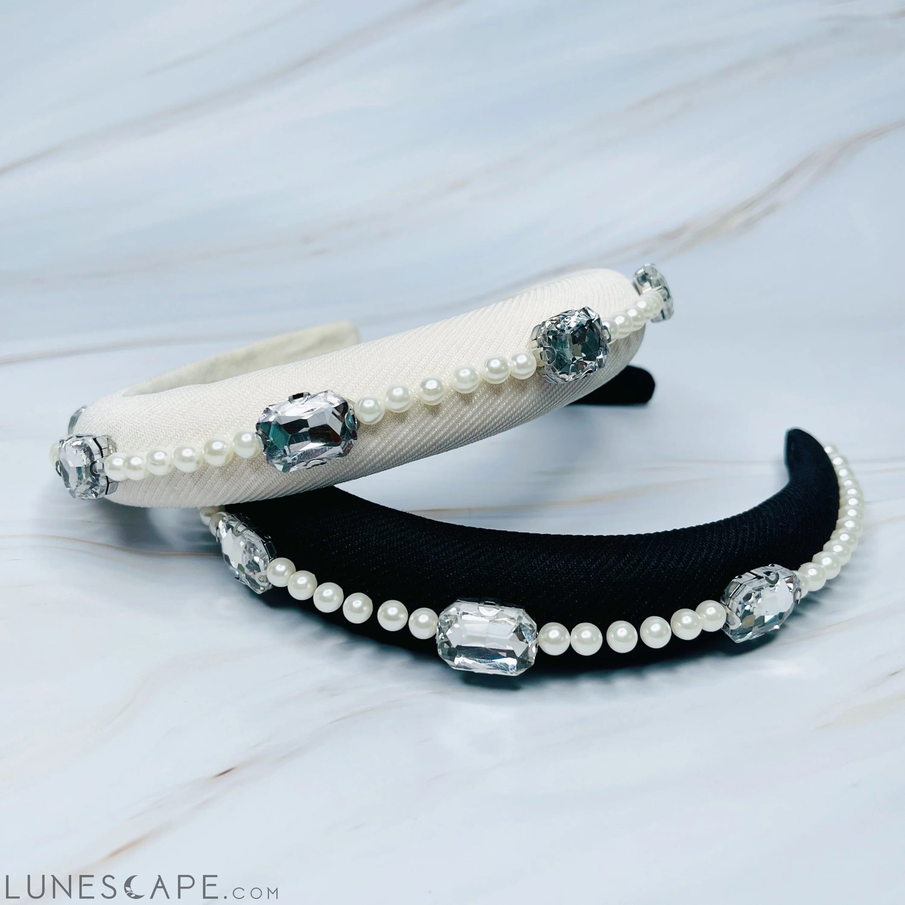 Pearls and Jewels Lined Headband LUNESCAPE