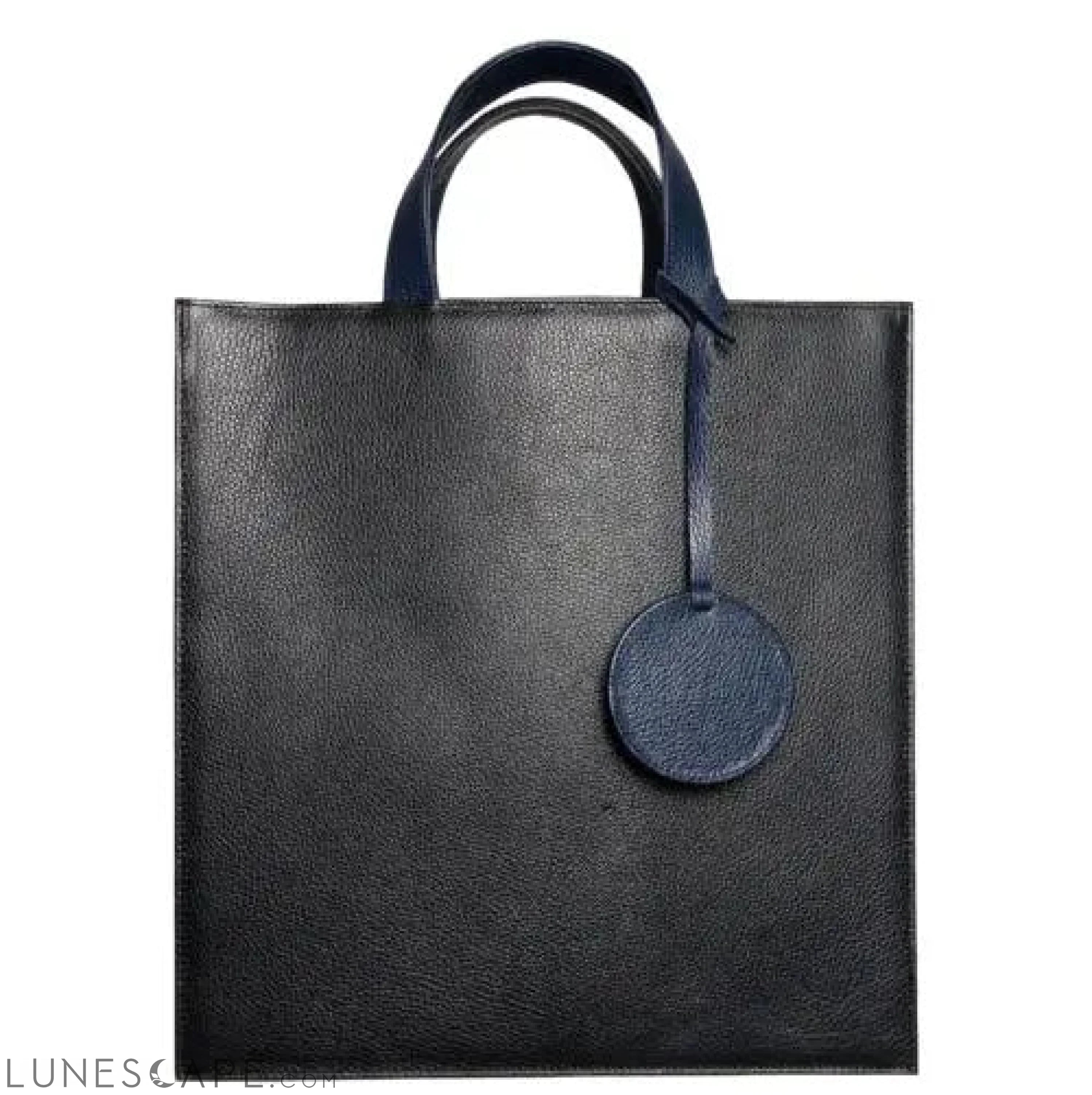 Pebbled Leather Carry-All (Black) LUNESCAPE