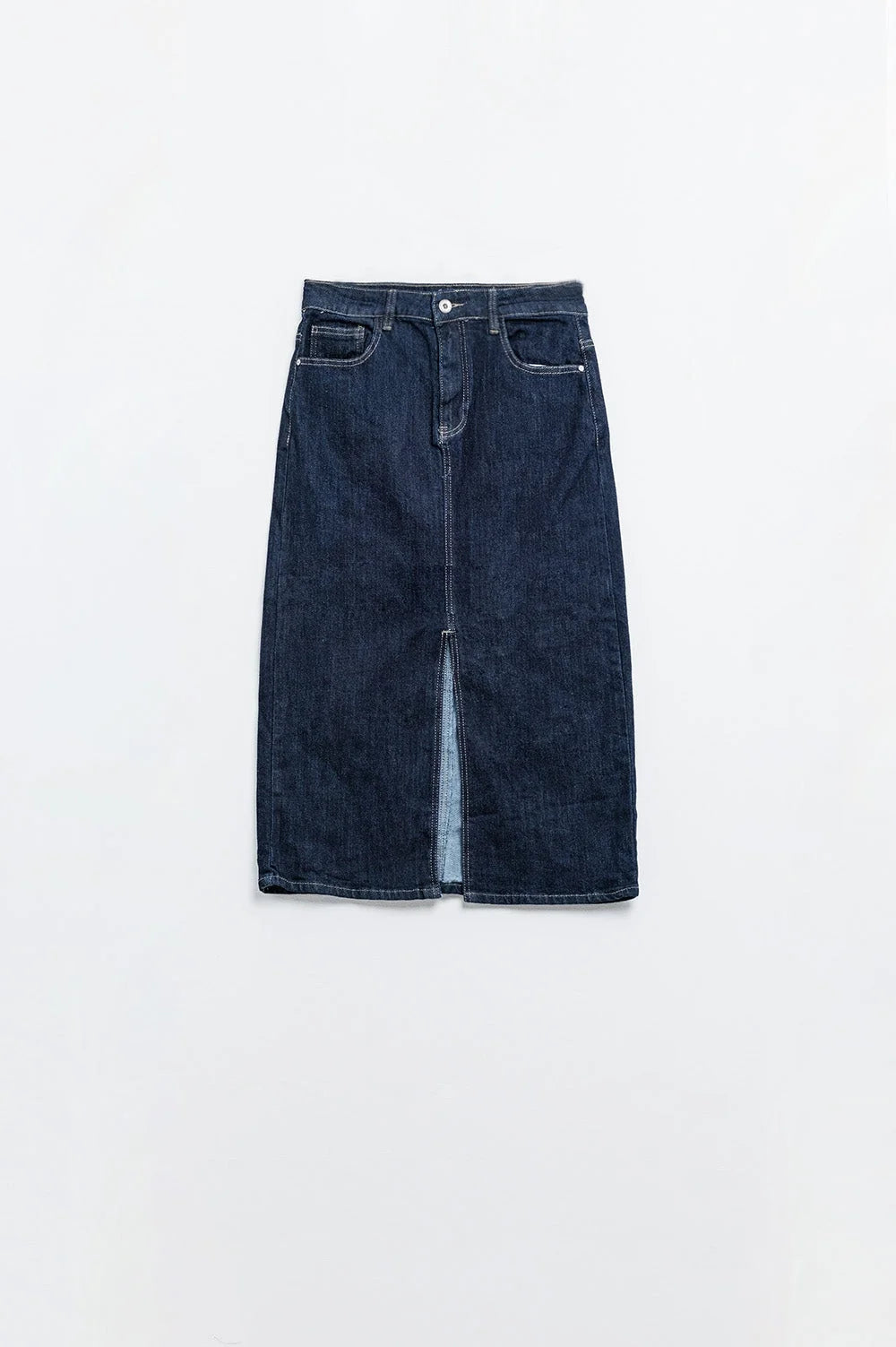 Pencil Denim Skirt in Dark Wash LUNESCAPE