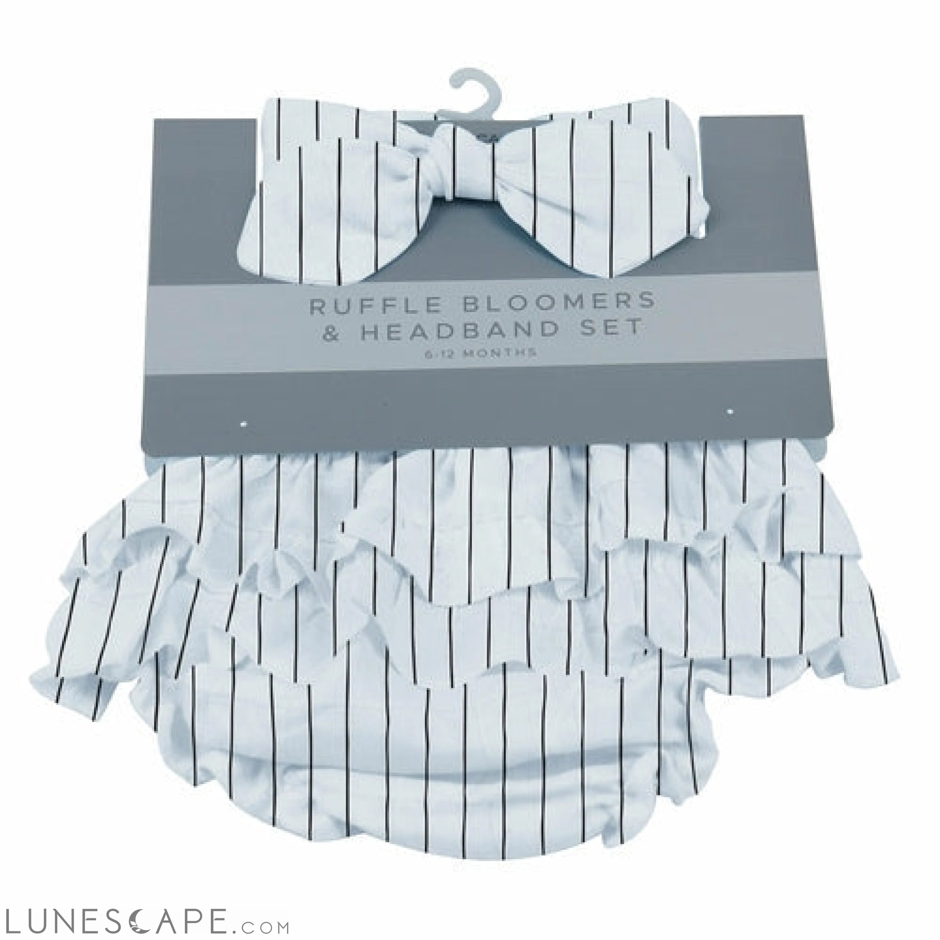 Pencil Stripe Ruffle Bloomers and Headband Set LUNESCAPE