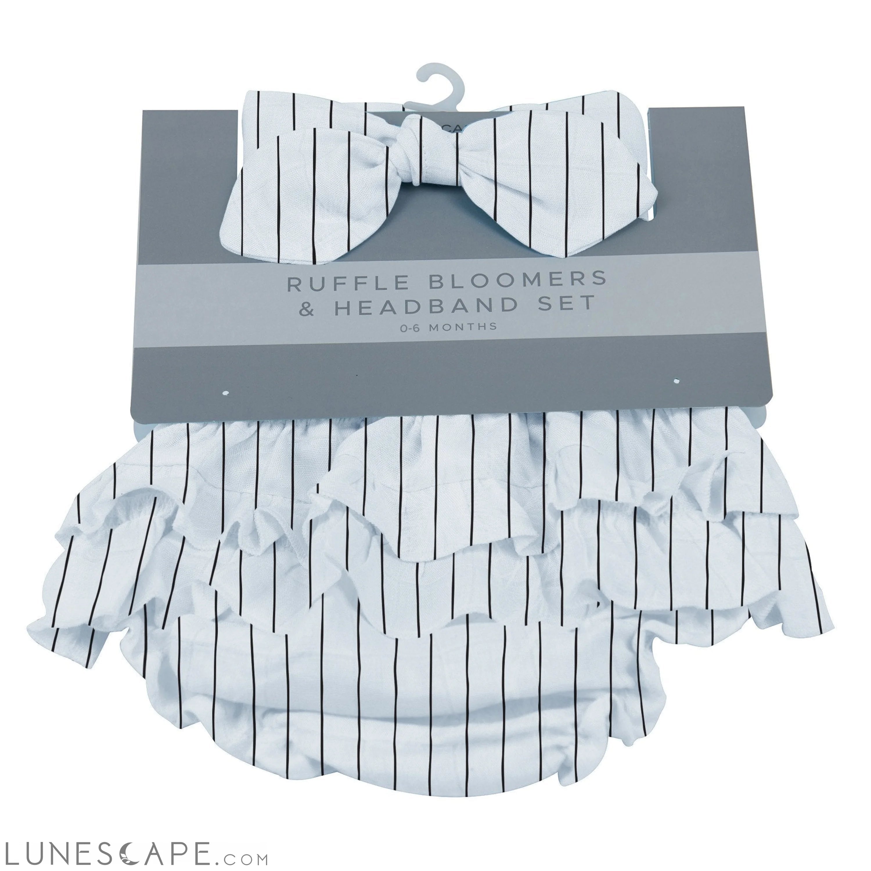 Pencil Stripe Ruffle Bloomers and Headband Set LUNESCAPE