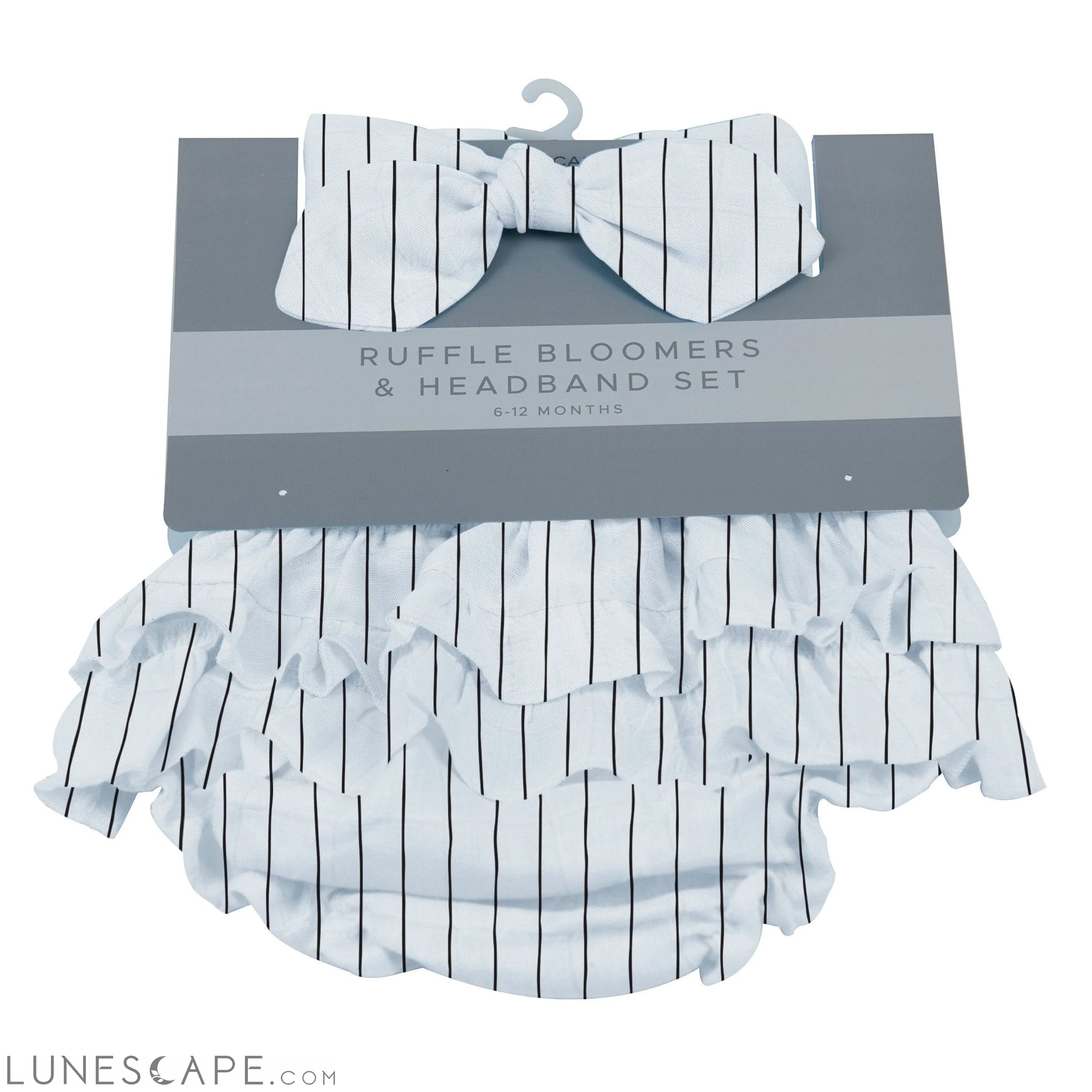 Pencil Stripe Ruffle Bloomers and Headband Set LUNESCAPE