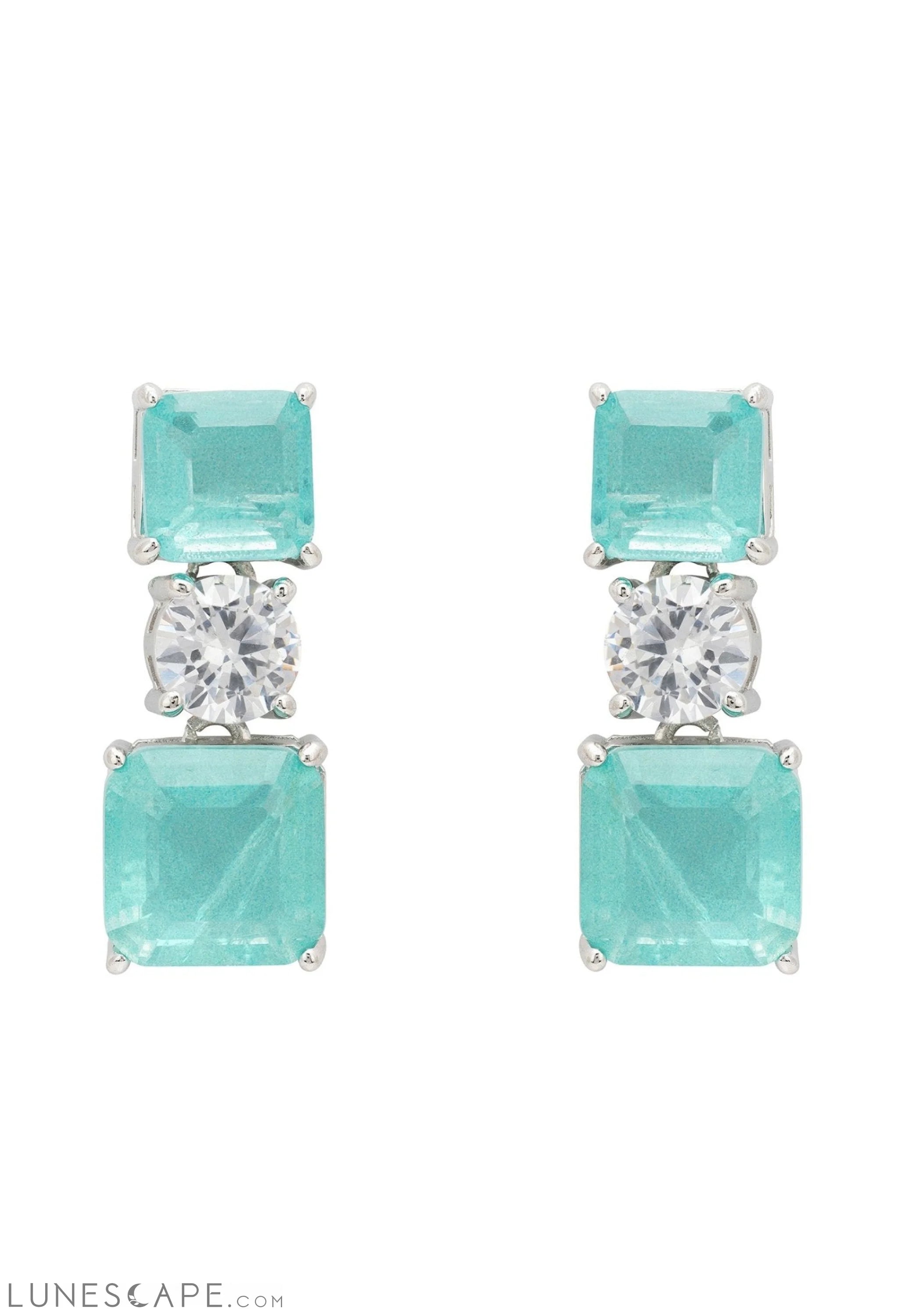 Penelope Drop Earrings Paraiba Tourmaline Silver LUNESCAPE