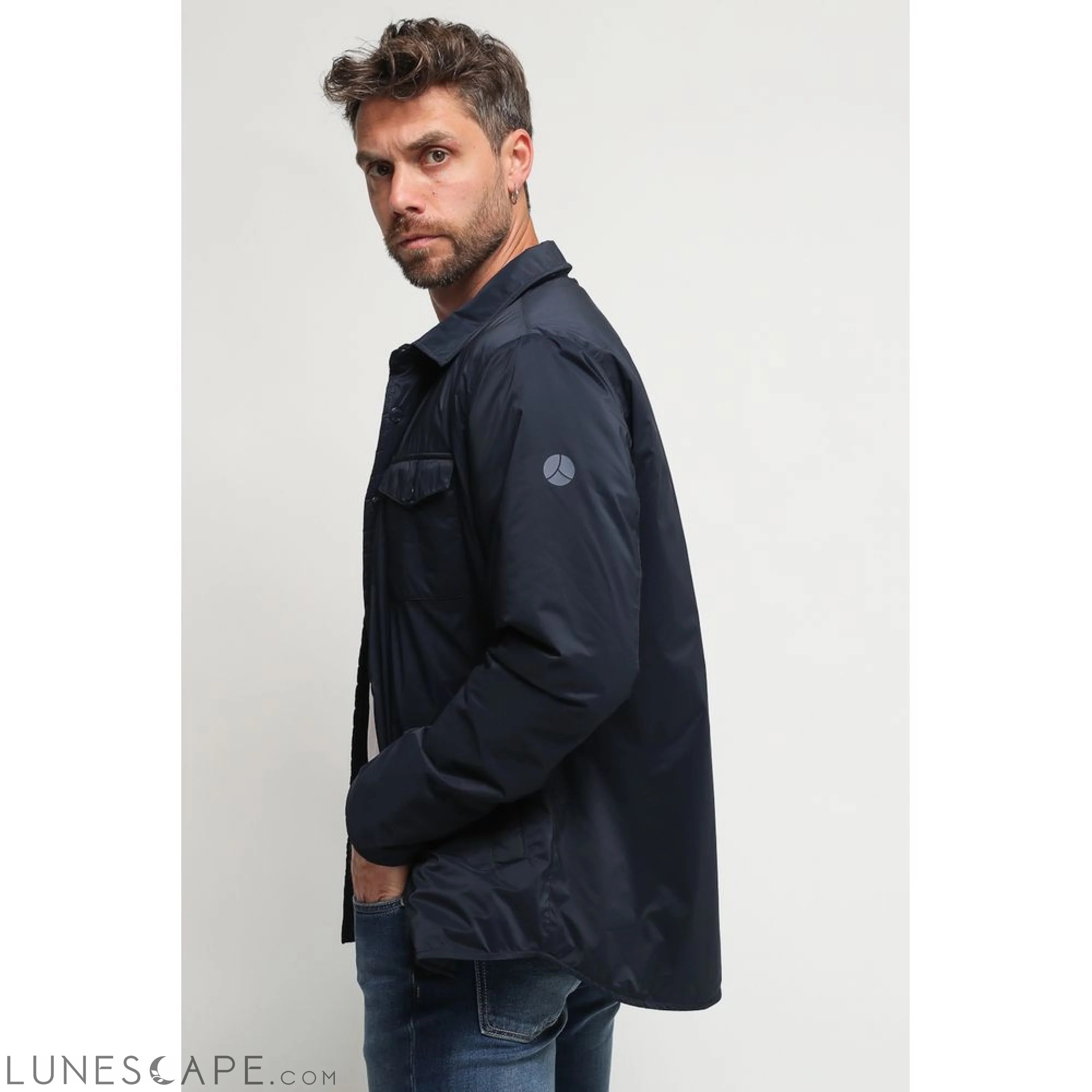 People Of Shibuya Blue Polyester Jacket LUNESCAPE