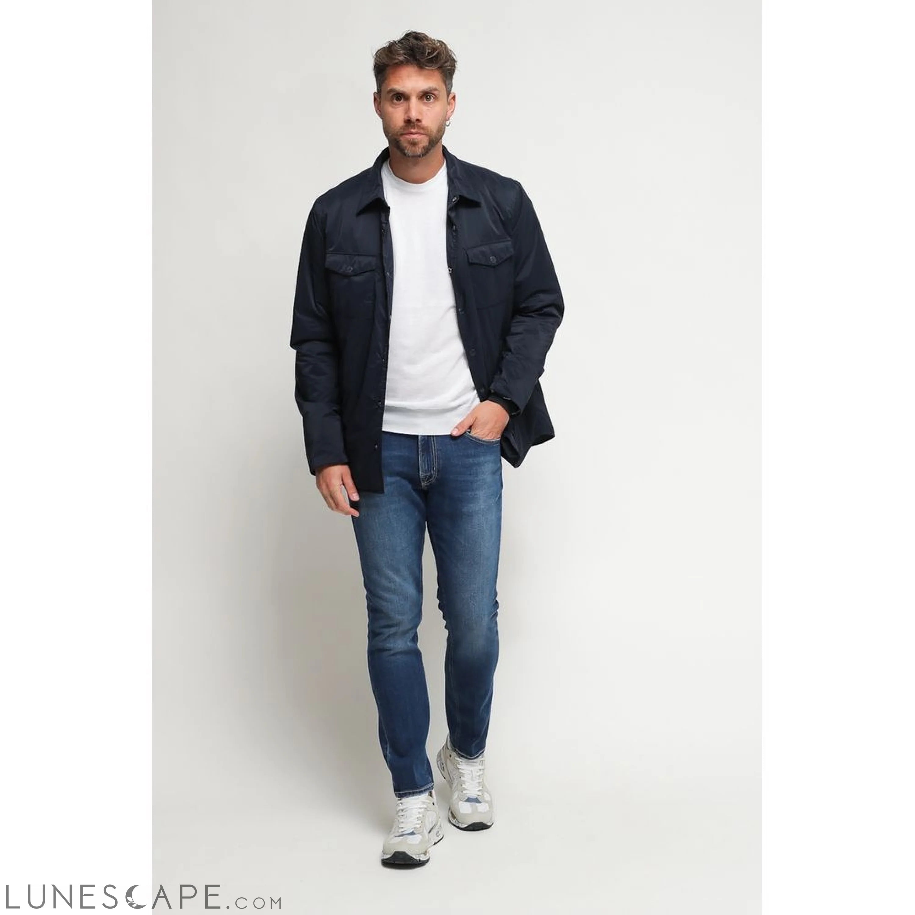 People Of Shibuya Blue Polyester Jacket LUNESCAPE