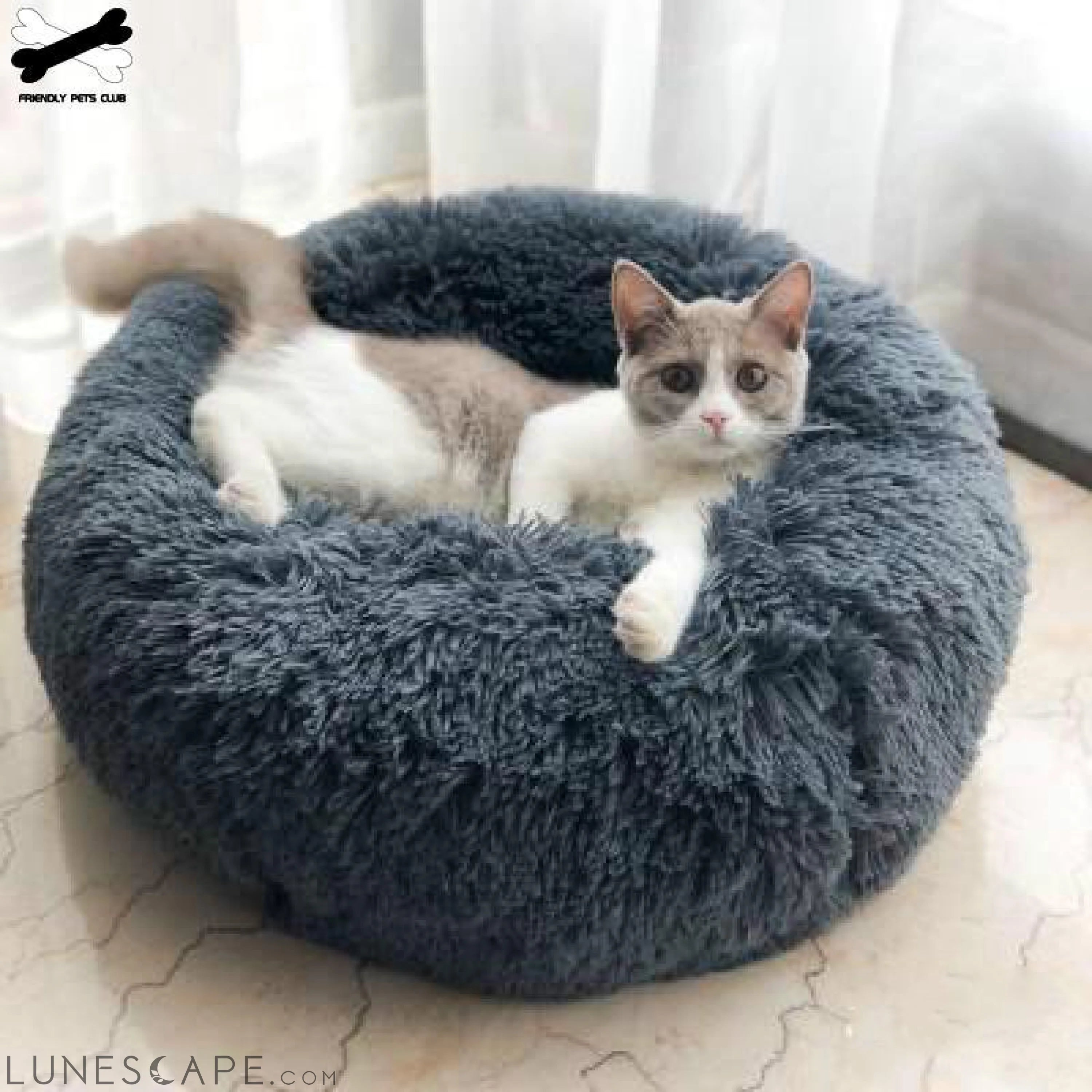 Pet Bed Dog & Cat Bed Comfortable Round Ultra Soft LUNESCAPE