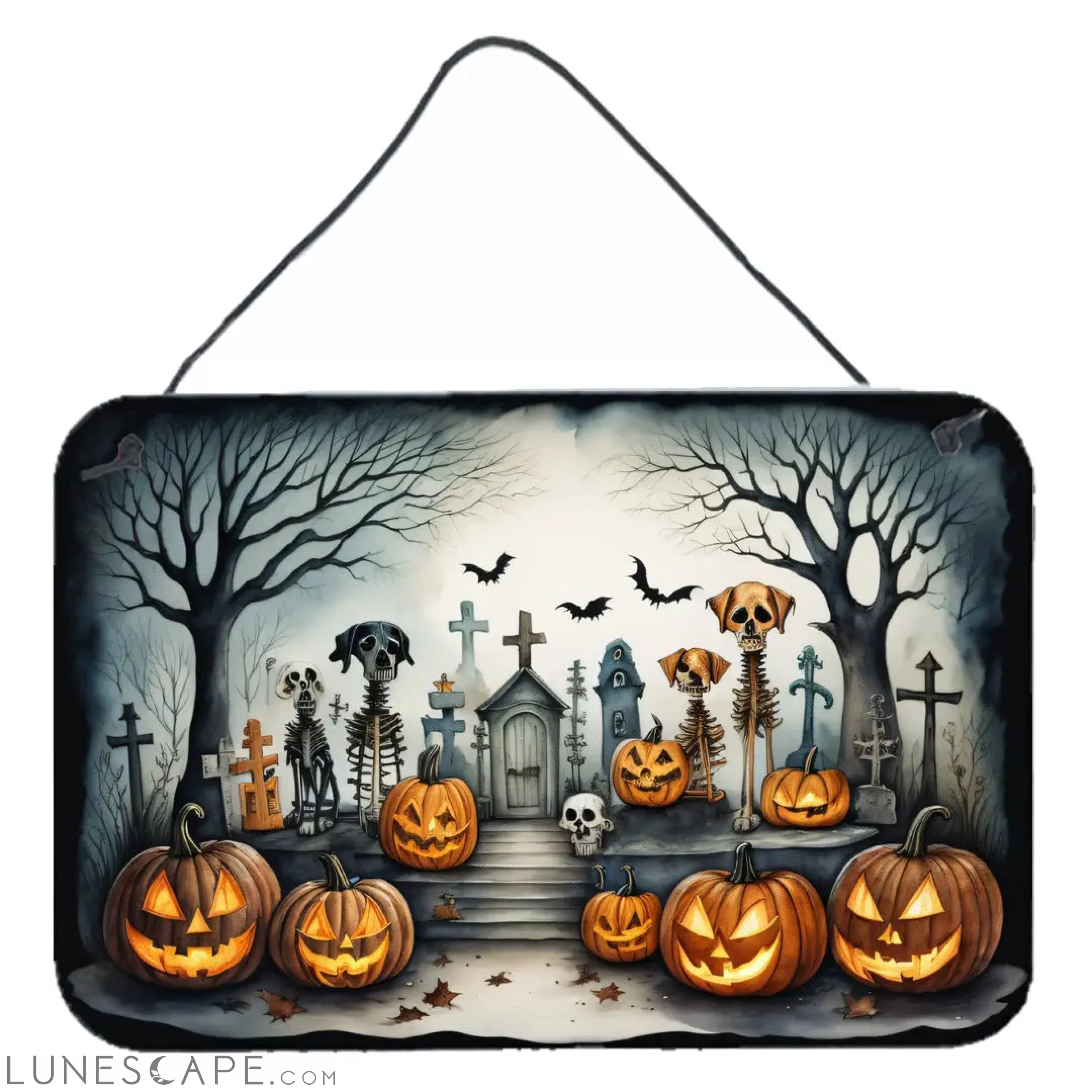 Pet Cemetery Spooky Halloween Wall or Door Hanging Prints LUNESCAPE