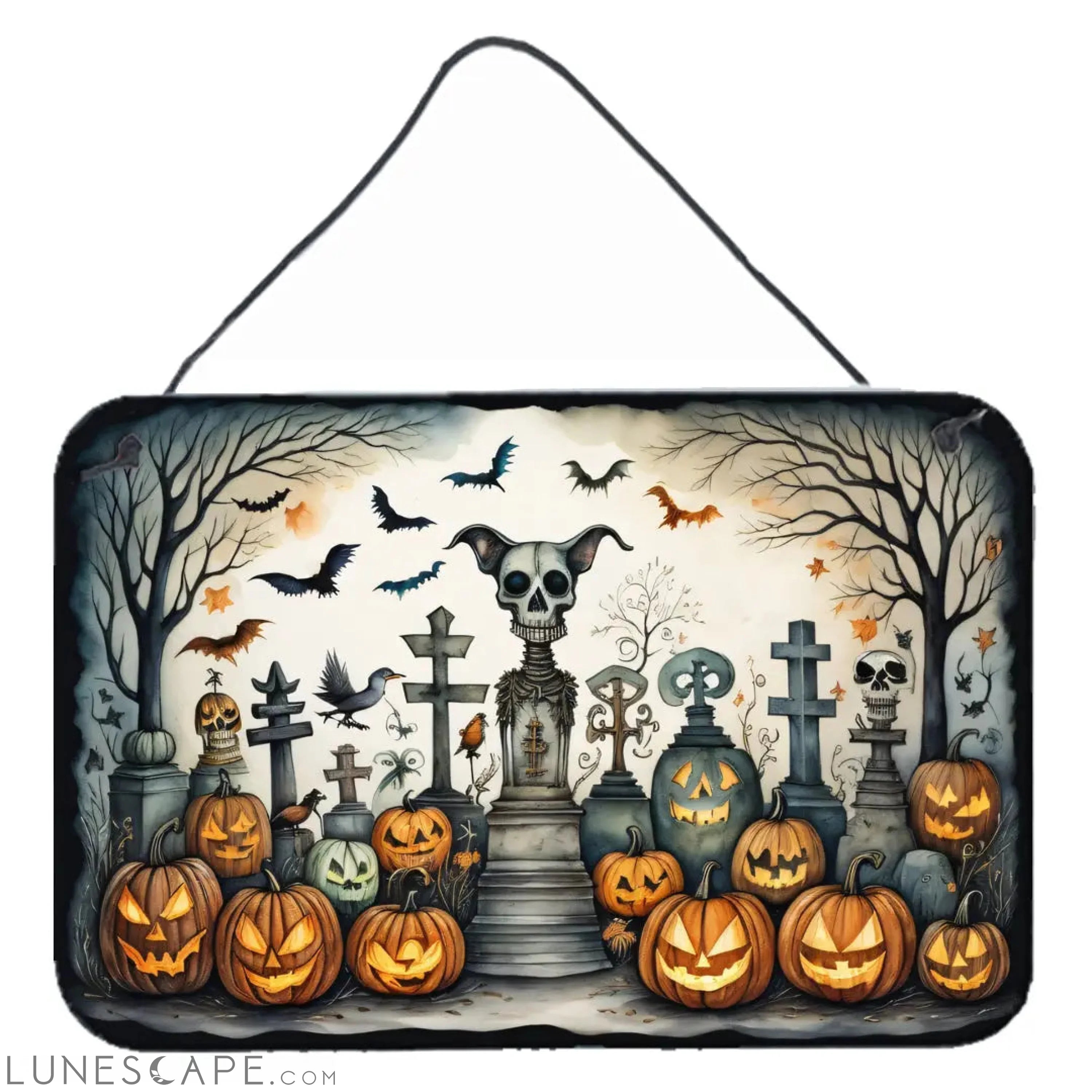 Pet Cemetery Spooky Halloween Wall or Door Hanging Prints LUNESCAPE