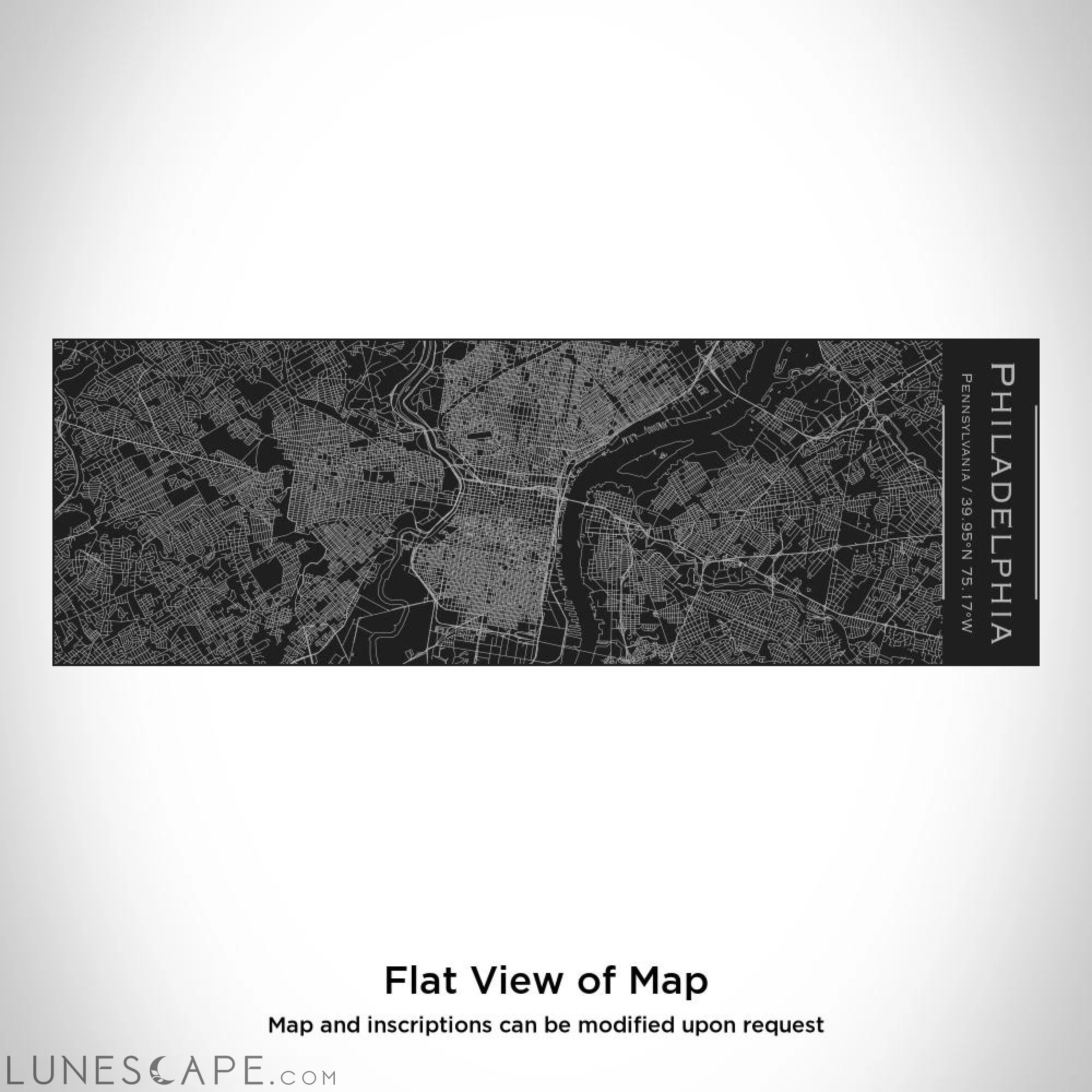Philadelphia - Pennsylvania Map Insulated Cup in Matte Black LUNESCAPE