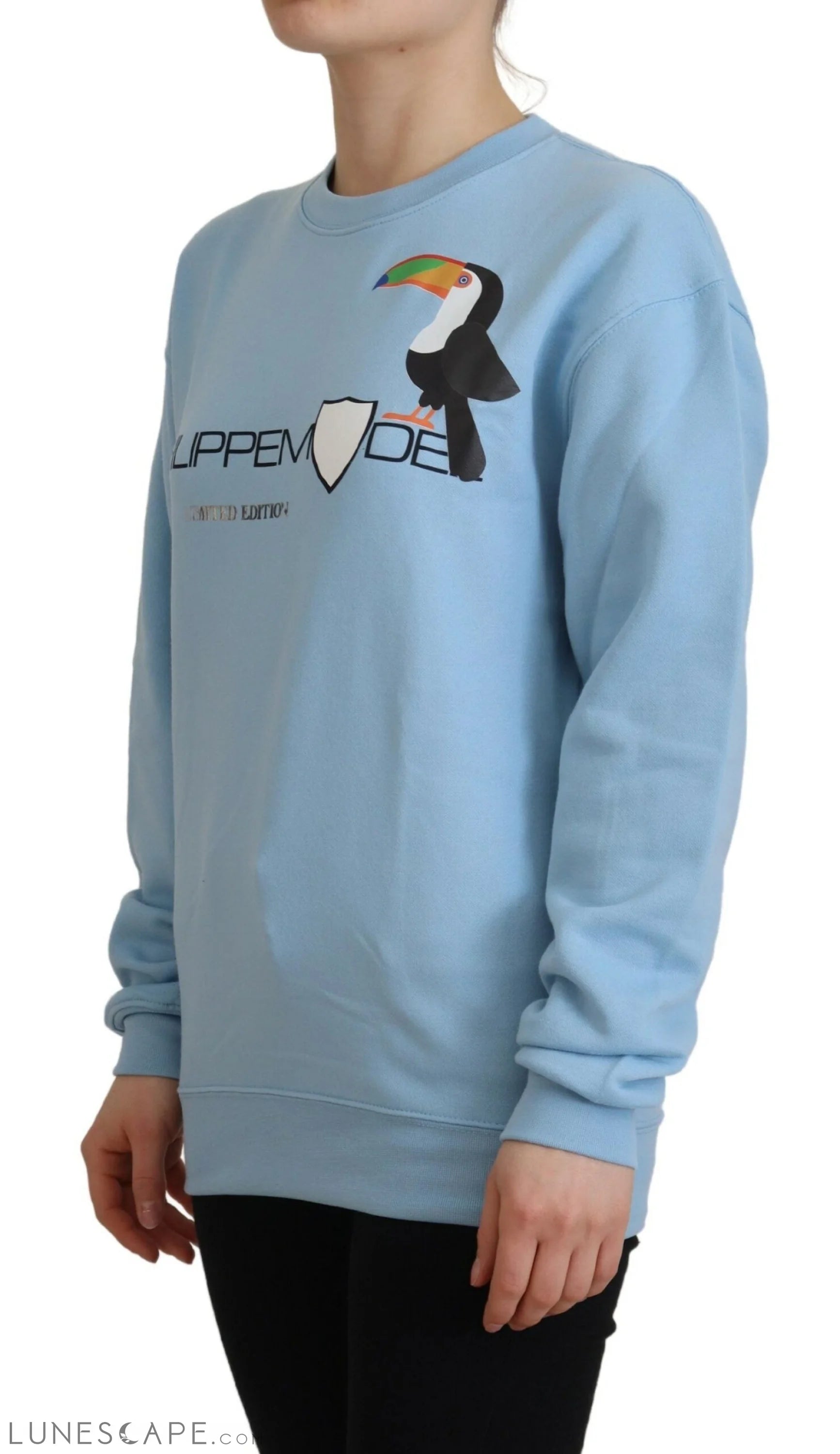 Philippe Model Chic Light Blue Logo Embellished Sweater LUNESCAPE