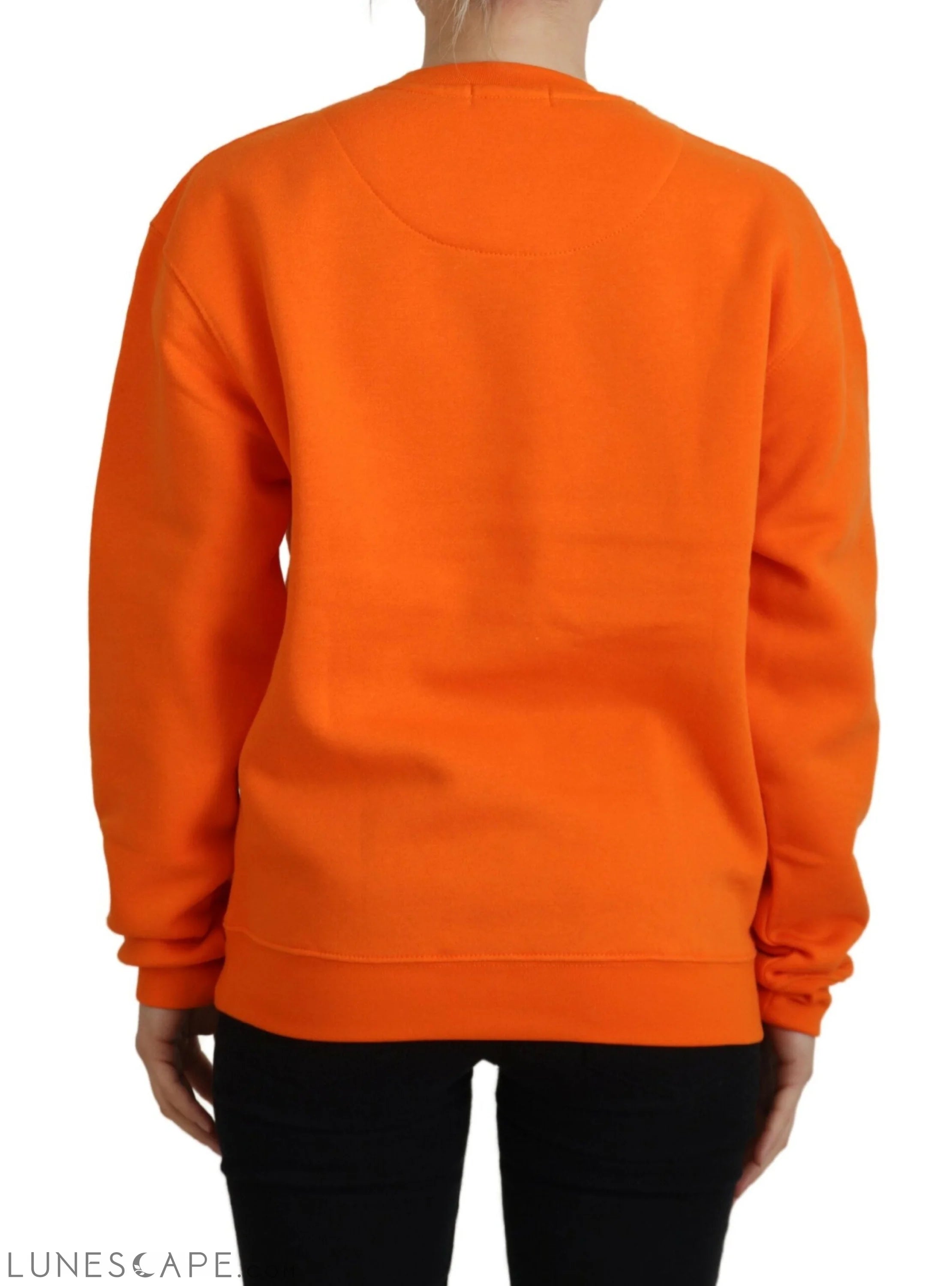 Philippe Model Chic Orange Printed Long Sleeve Pullover Sweater LUNESCAPE