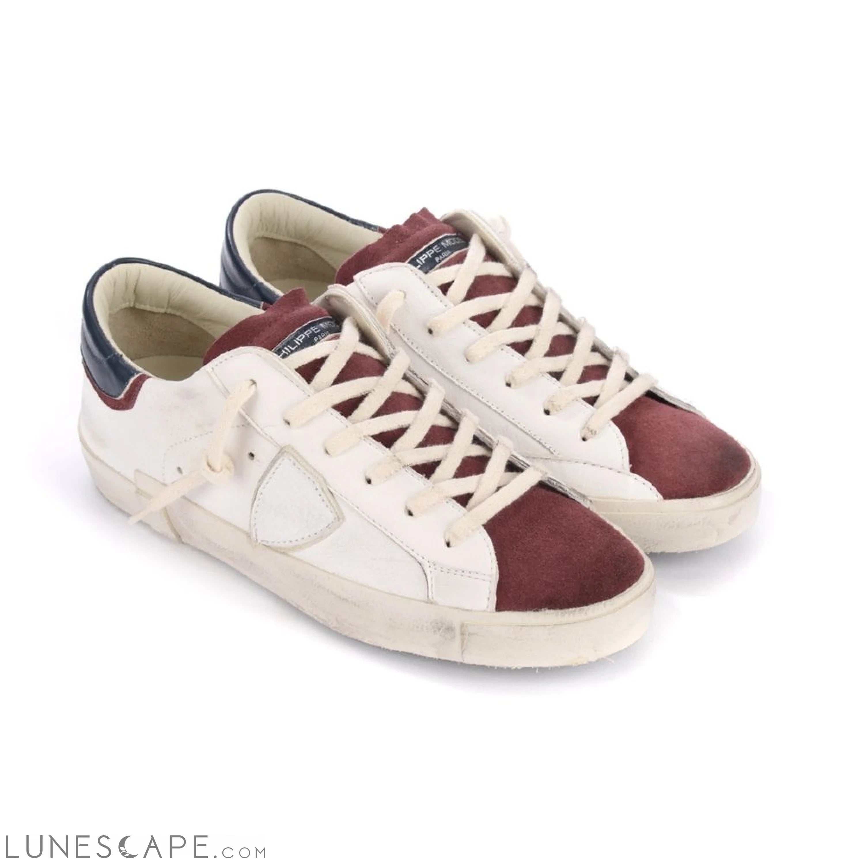 Philippe Model Elegant Leather Sneakers with Suede Accents LUNESCAPE